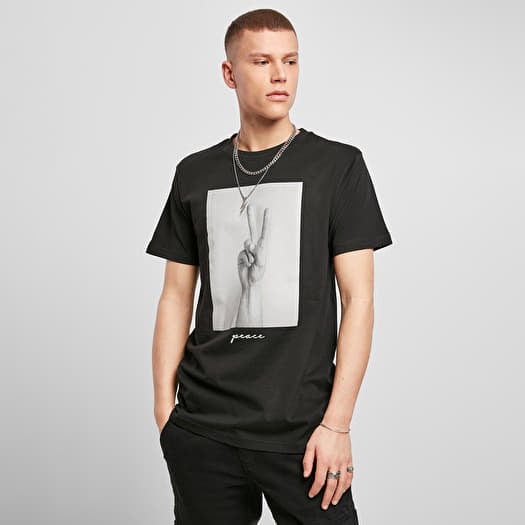 T-shirt Urban Classics Peace Sign Tee Black
