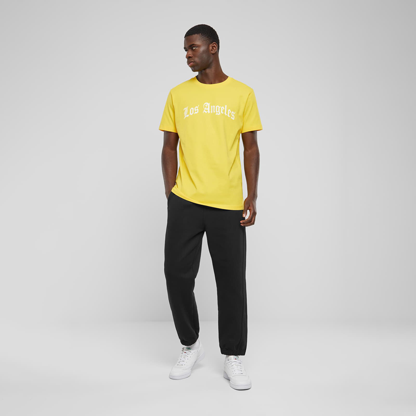Футболки Urban Classics Los Angeles Wording Tee Taxi Yellow
