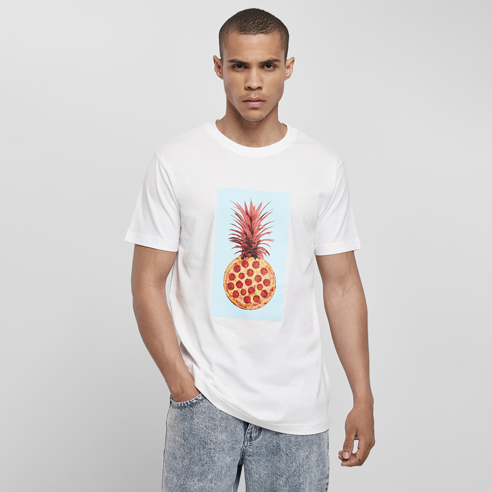 Trička Urban Classics Pizza Pineapple Tee White