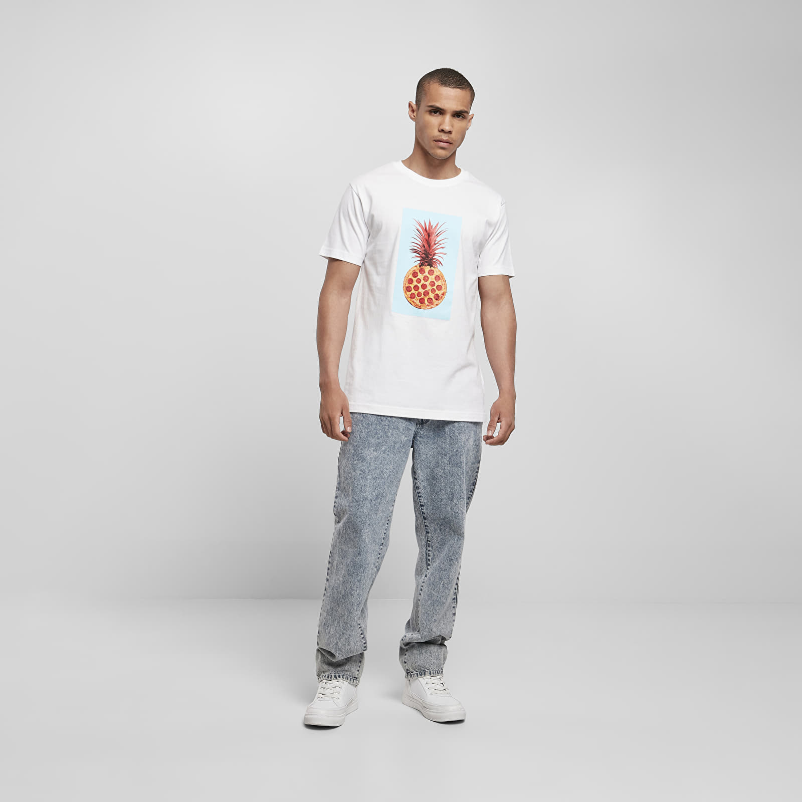 Trička Urban Classics Pizza Pineapple Tee White