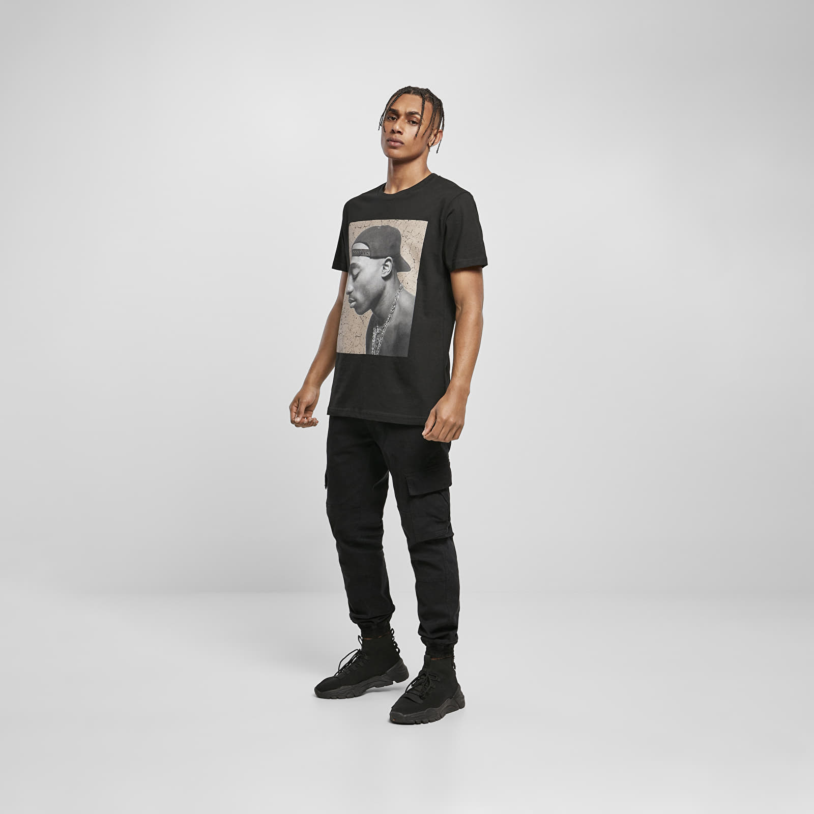 Camisetas Urban Classics Tupac Cracked Background Tee Black