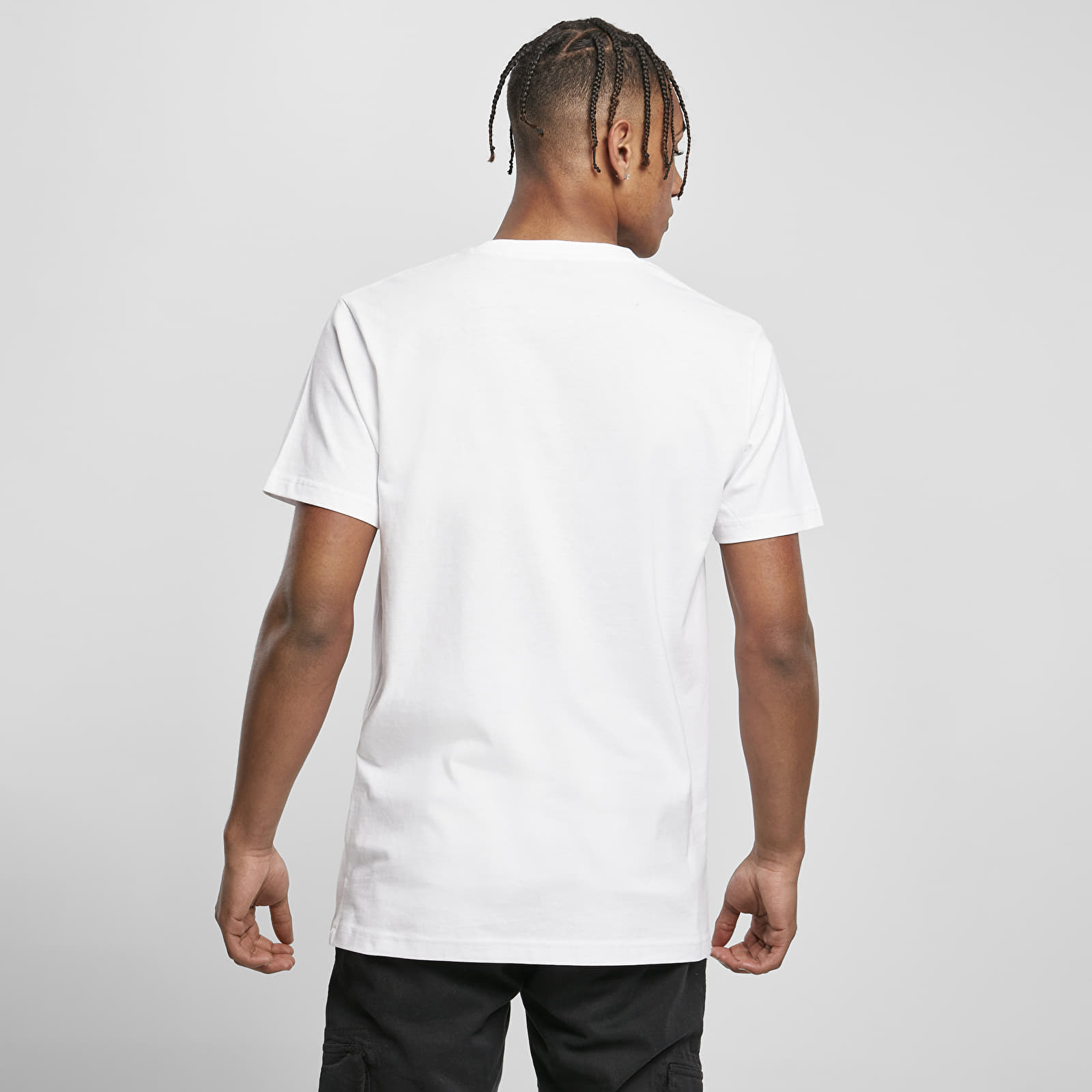 Trička Urban Classics Tupac Cracked Background Tee White