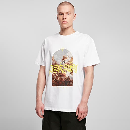 T-shirt Urban Classics Pray Painting Oversize Tee White