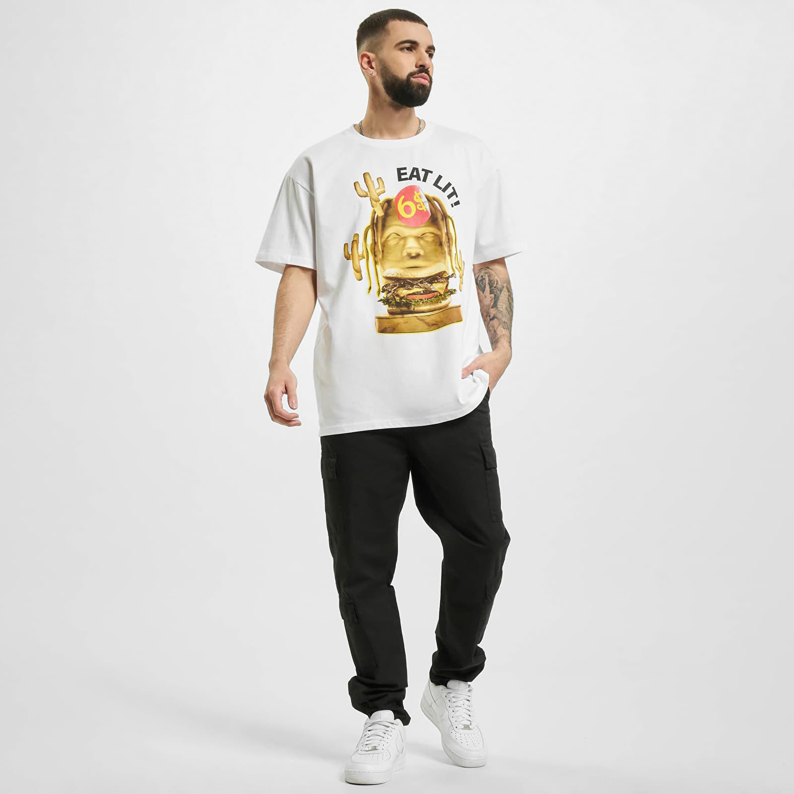 T-Shirts Urban Classics Eat Lit Oversize Tee White
