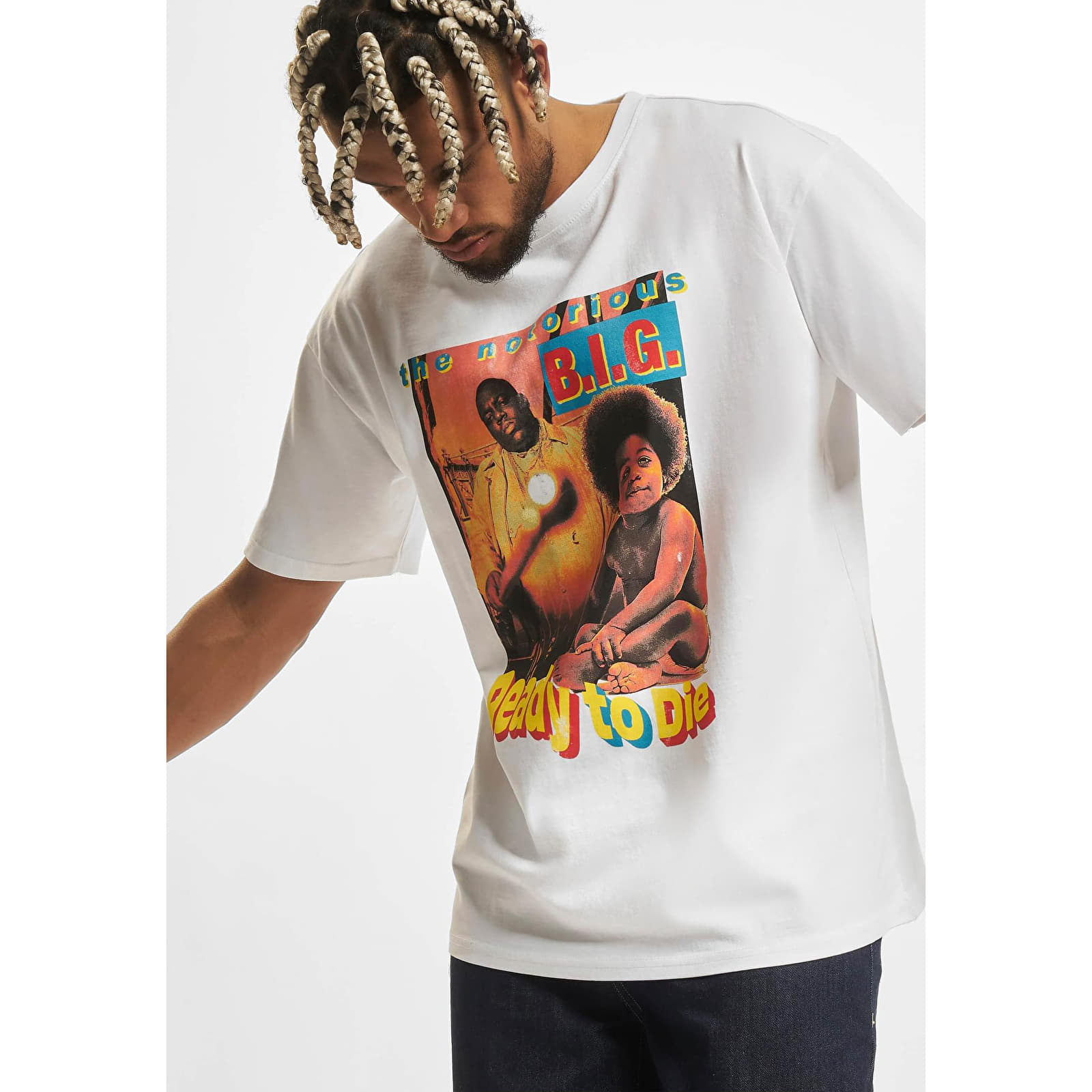 T-shirts Urban Classics Biggie Ready To Die Oversize Tee White