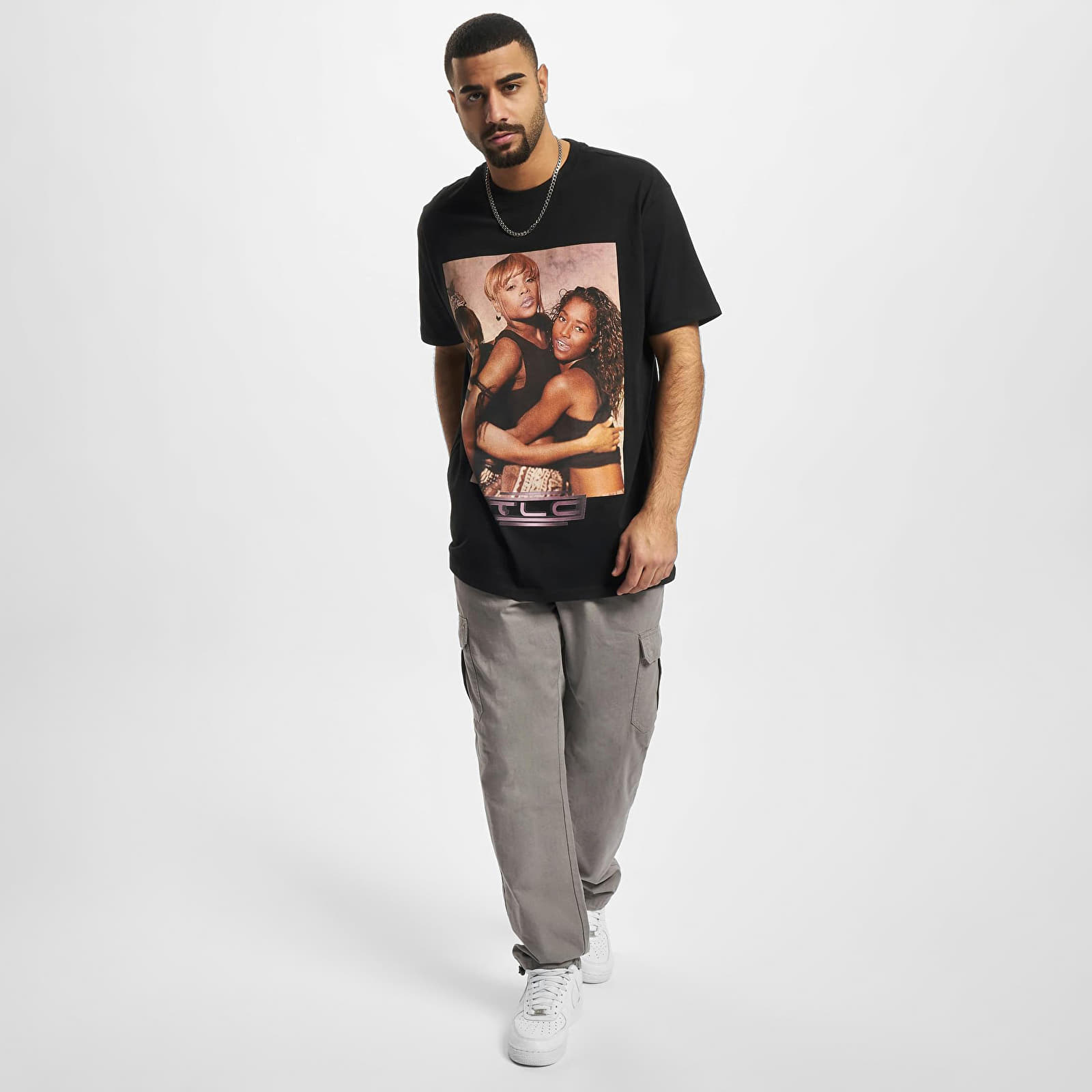 Tričká Urban Classics TLC Group Logo Oversize Tee Black