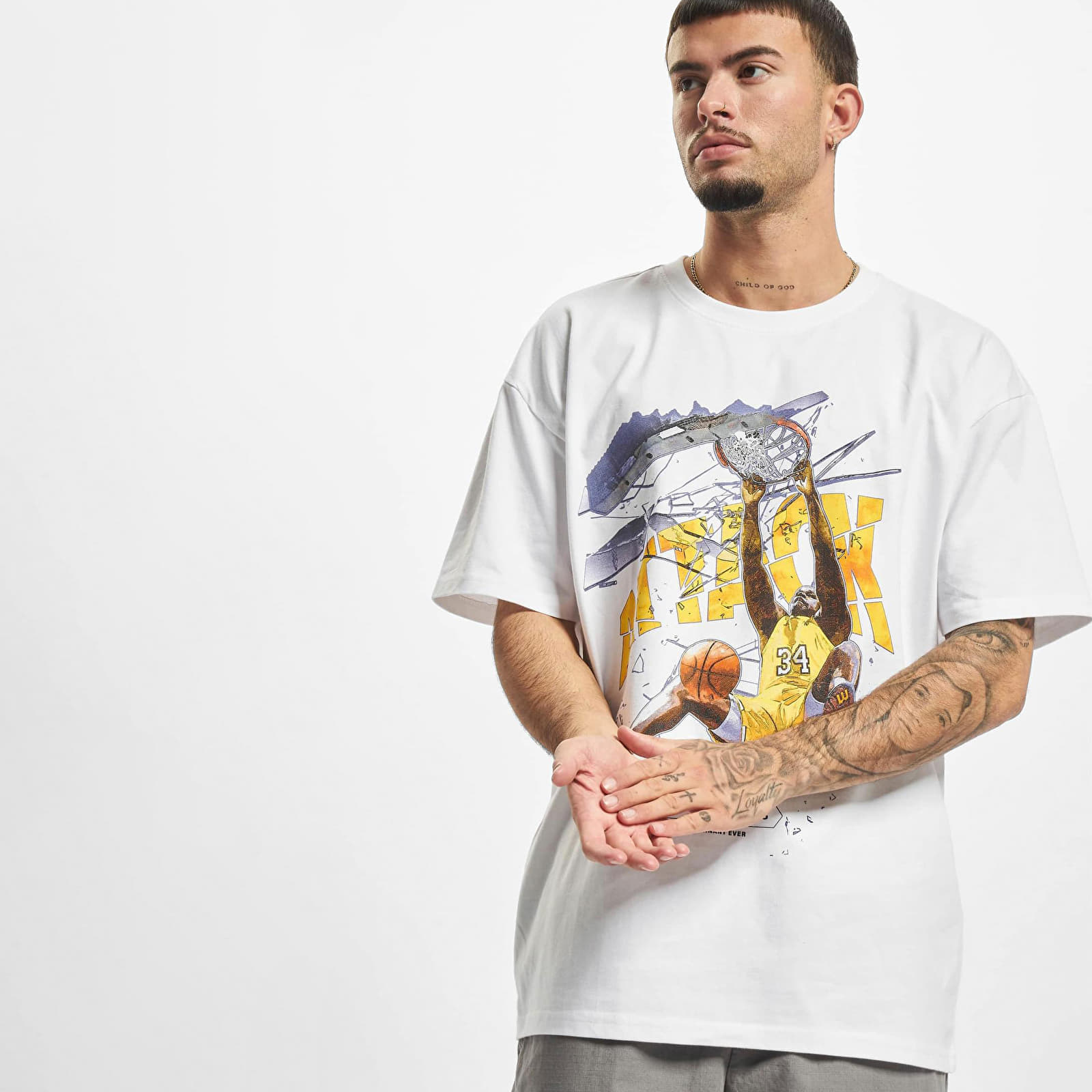 Tričko Urban Classics Attack Player Oversize Tee White M