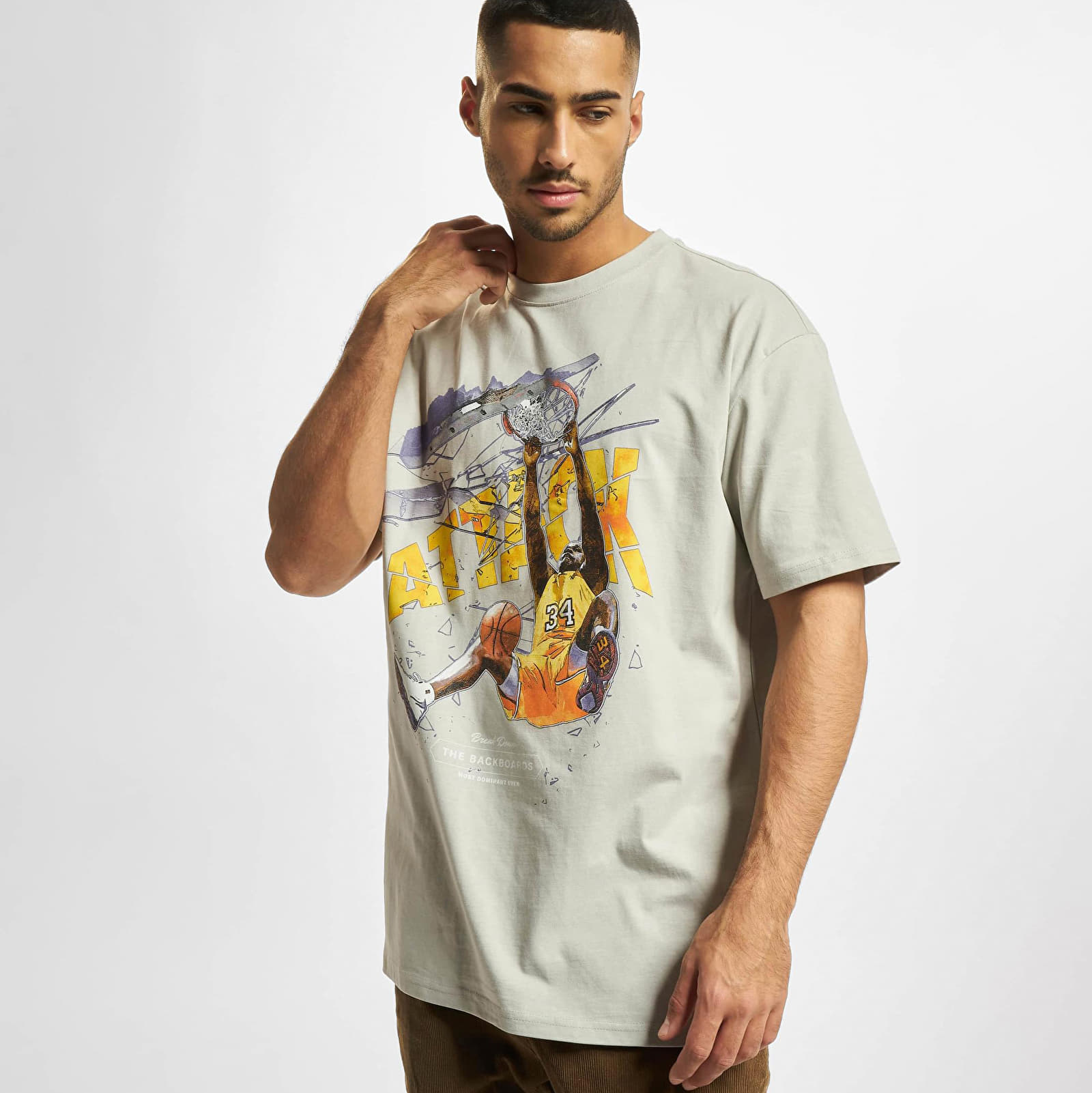 Футболки Urban Classics Attack Player Oversize Tee Light Asphalt