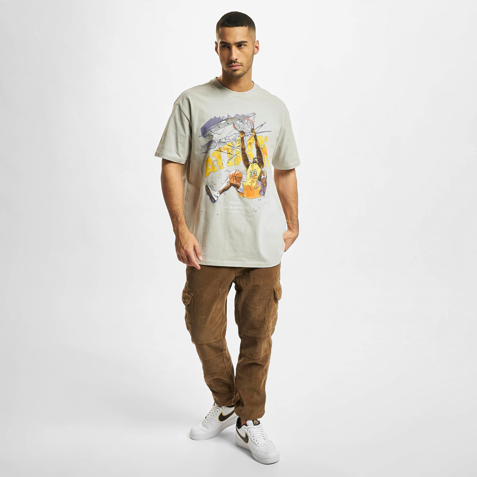 Футболки Urban Classics Attack Player Oversize Tee Light Asphalt