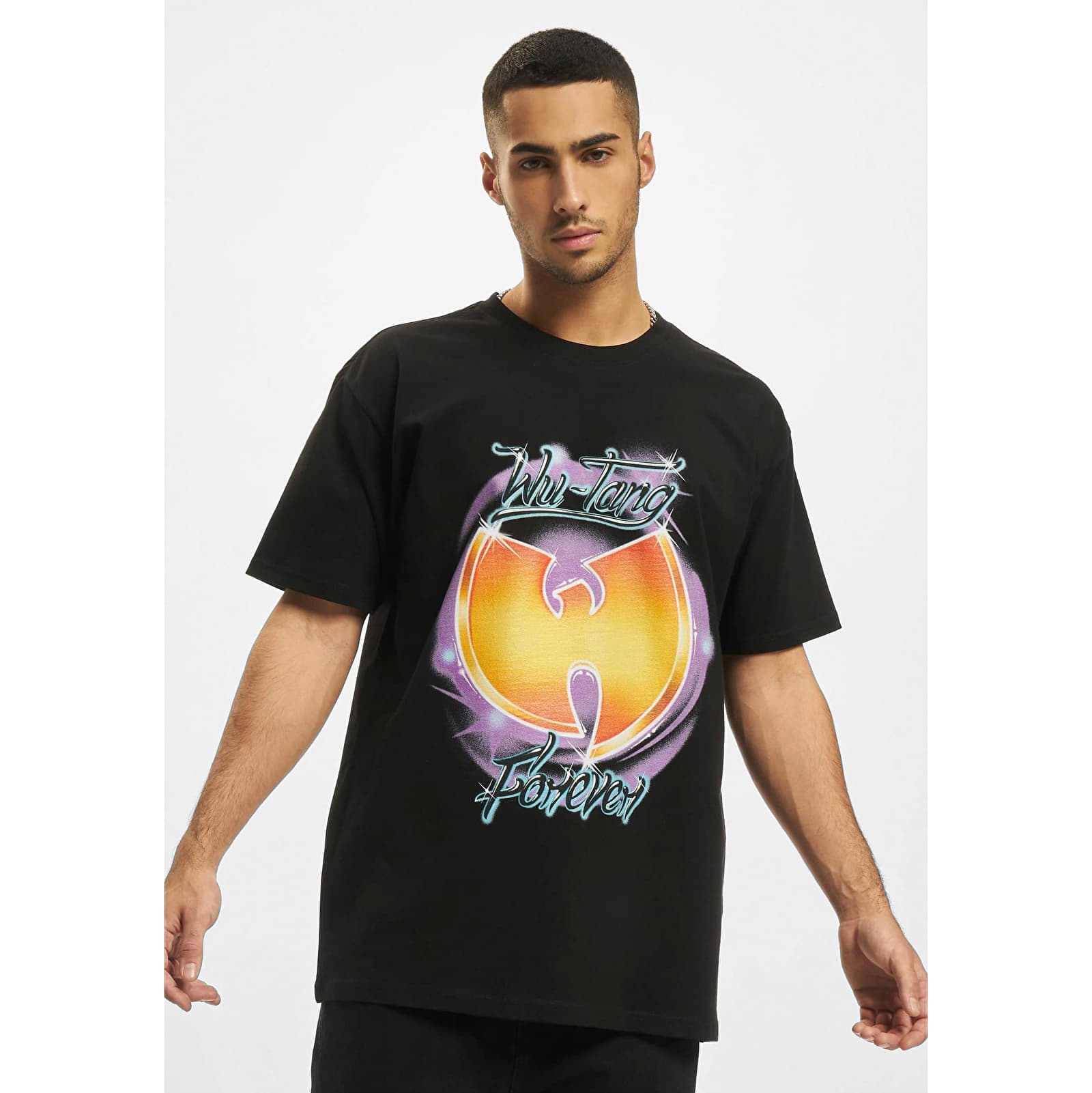 Trička Urban Classics Wu-Tang Forever Oversize Tee Black