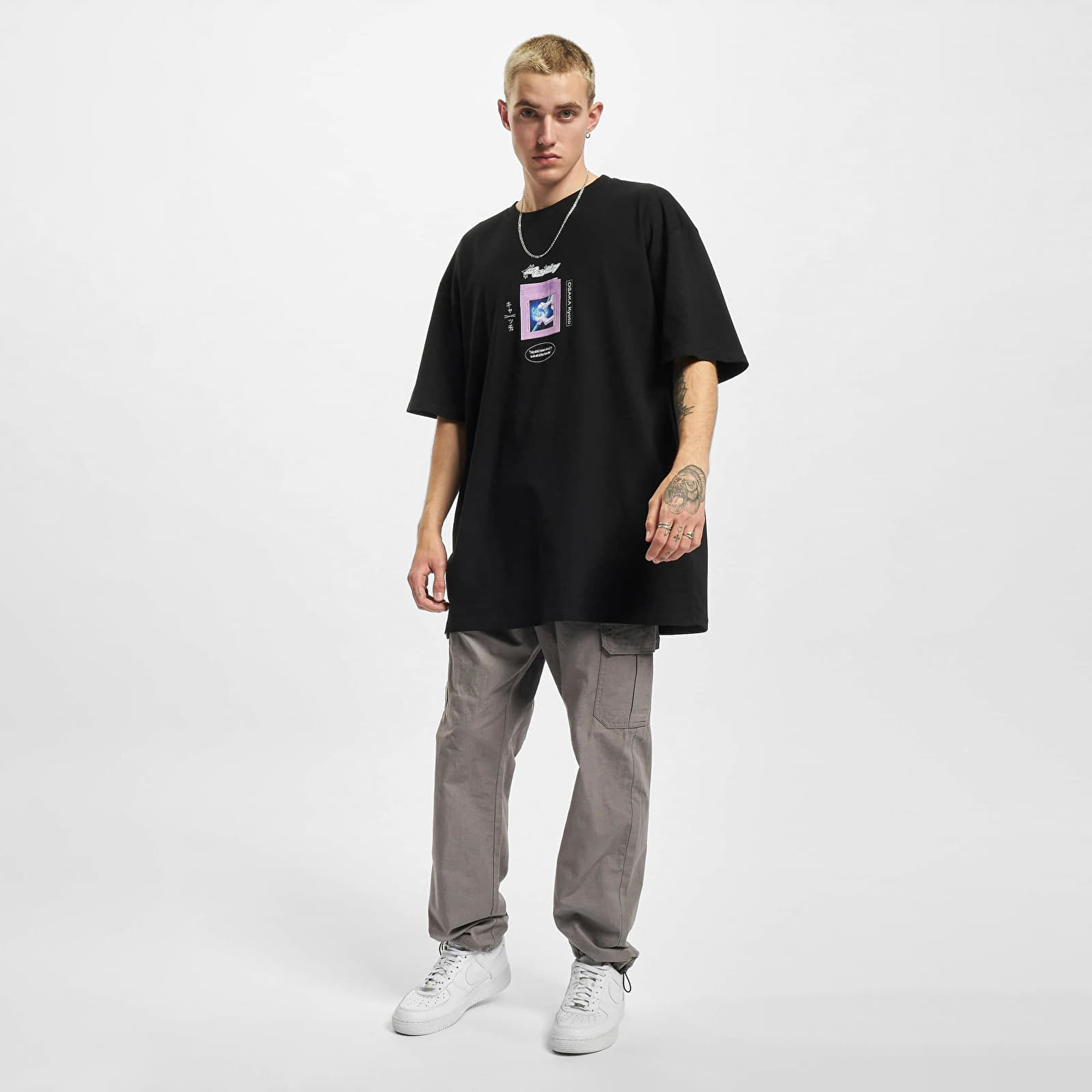 Trička Urban Classics Catch Em Oversize Tee Black