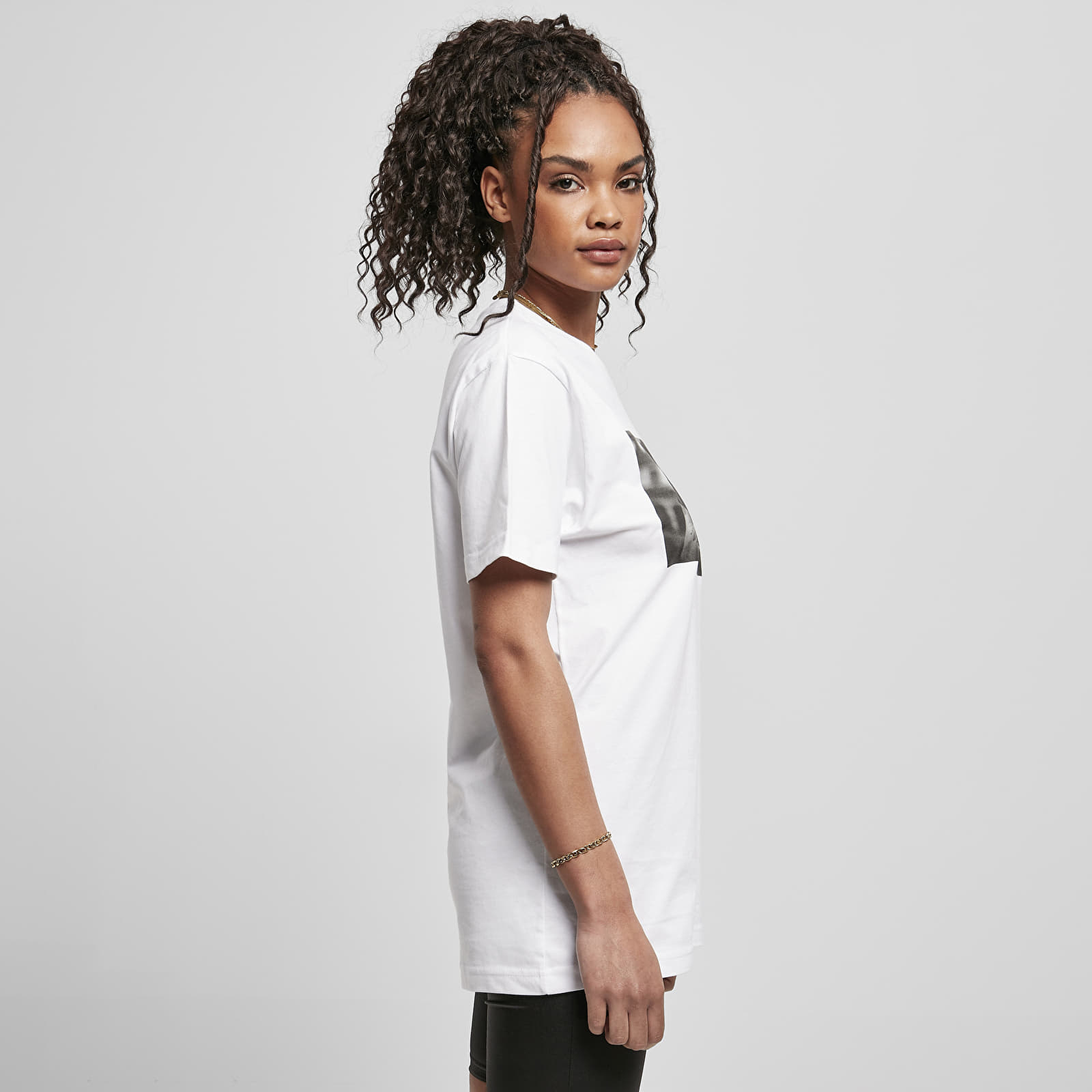 Trička Urban Classics Ladies Pray Tee White