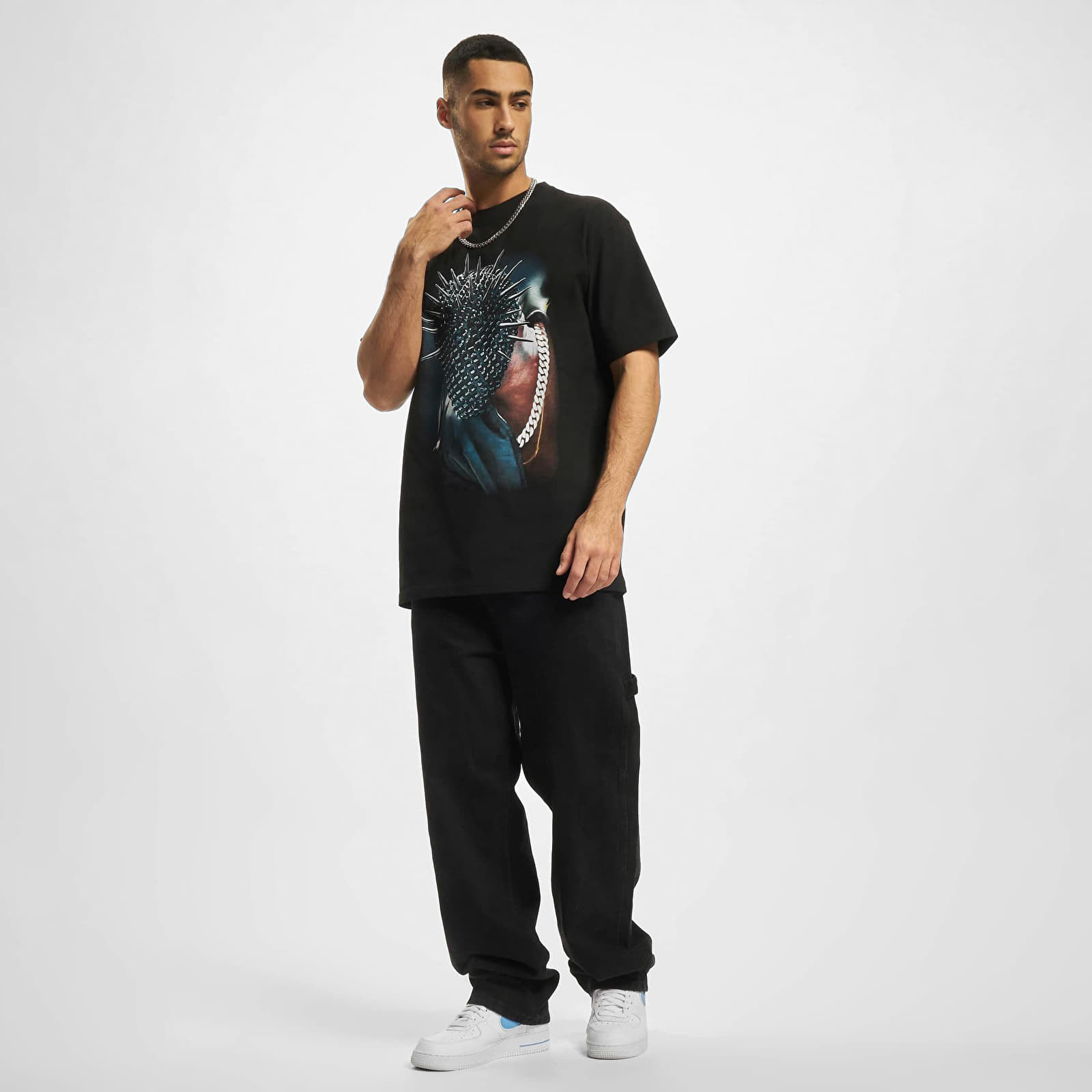 T-Shirts Urban Classics Thorned Mask Oversize T-Shirt Black