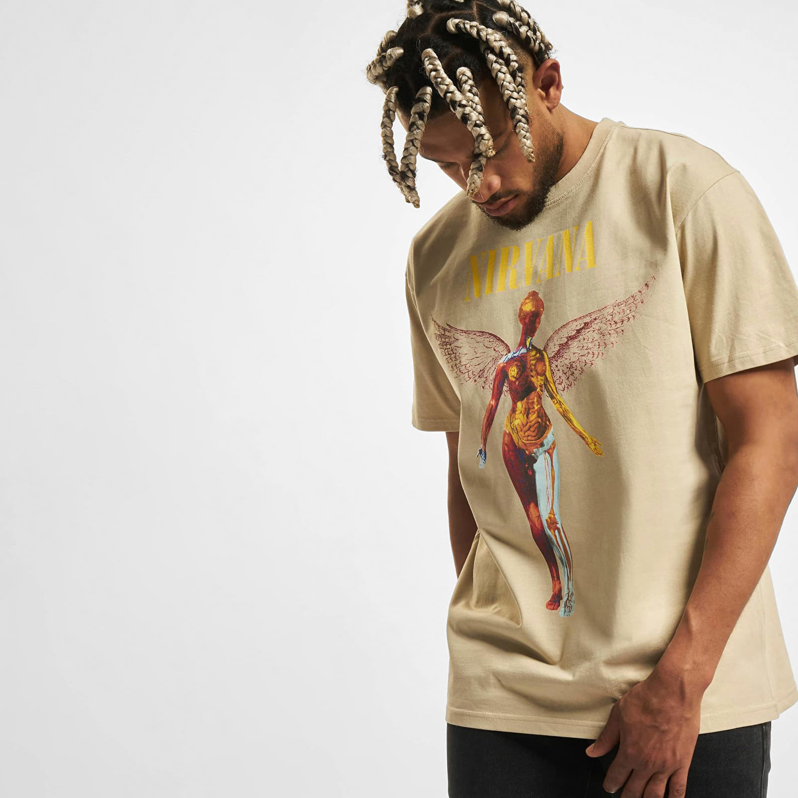 Trička Urban Classics In Utero Oversize Tee Beige