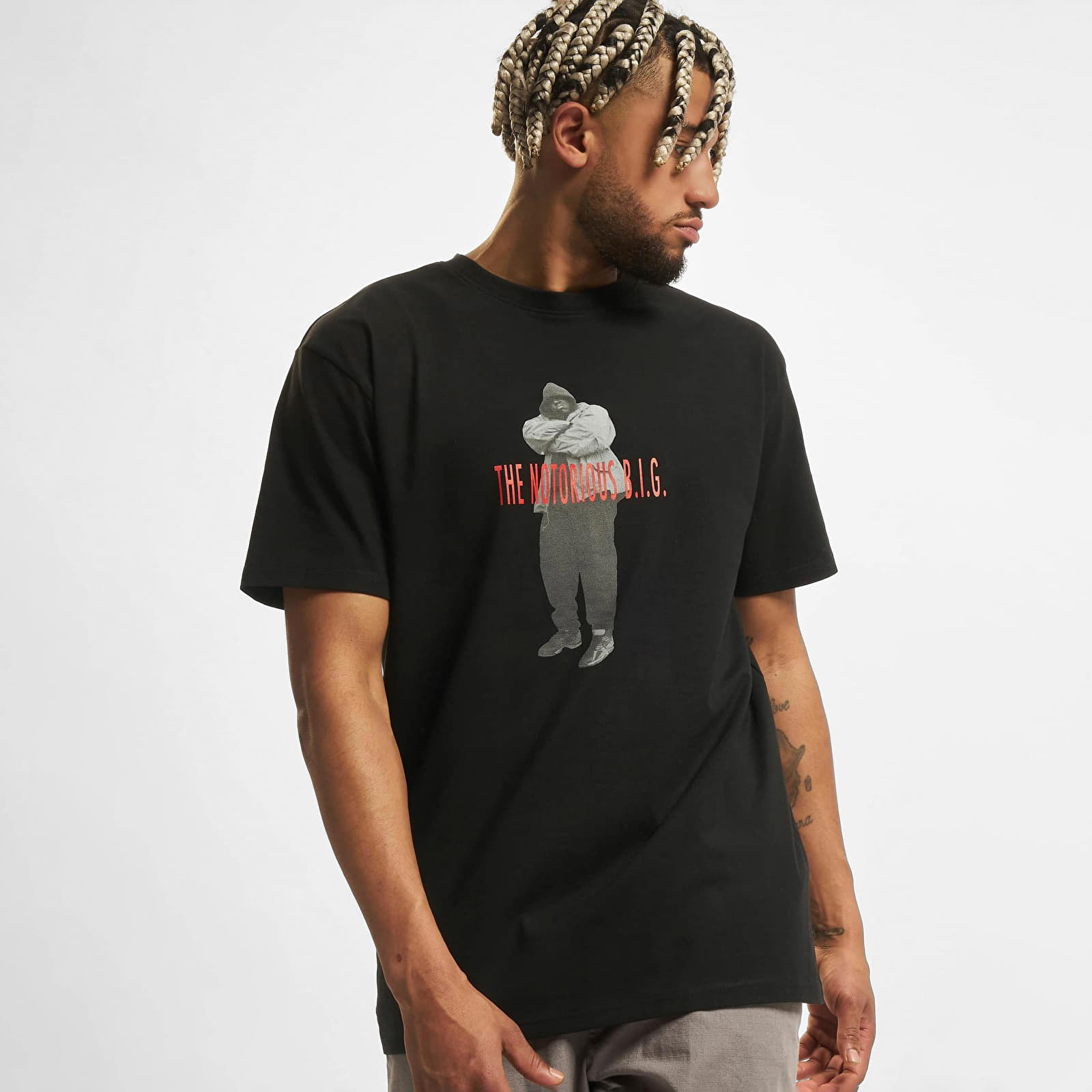 Trička Urban Classics Biggie Smalls Concrete Oversize Tee Black