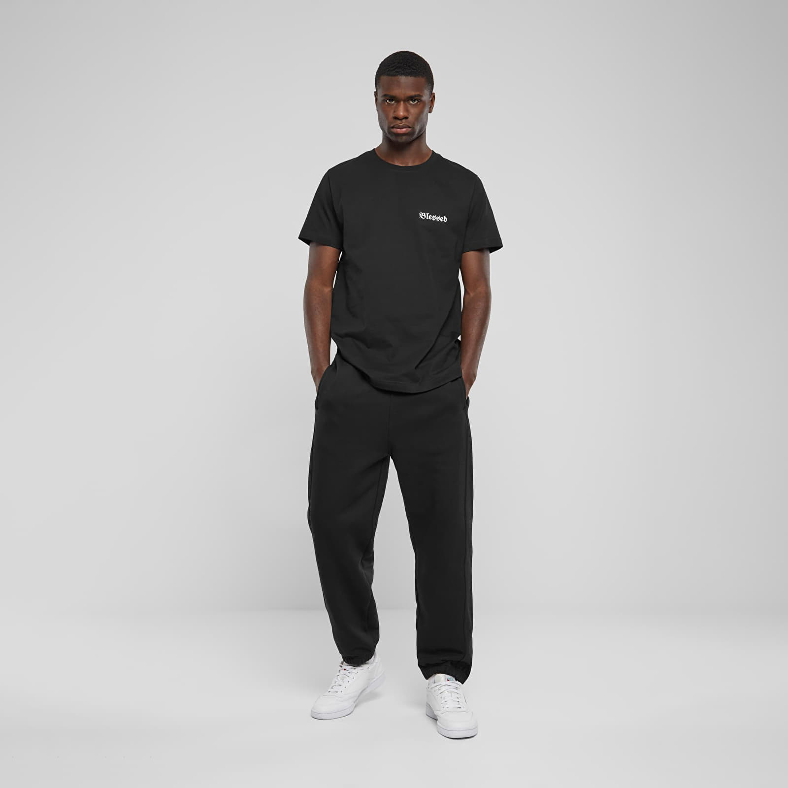 Trička Urban Classics Ble$$ed EMB Tee Black