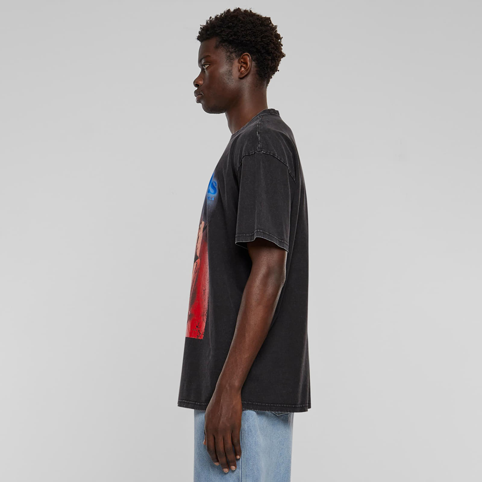 Tricouri Urban Classics Late Night Calls Acid Heavy Oversize Tee Black