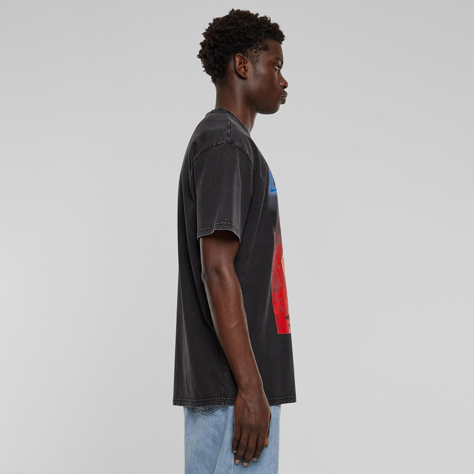 Tricouri Urban Classics Late Night Calls Acid Heavy Oversize Tee Black