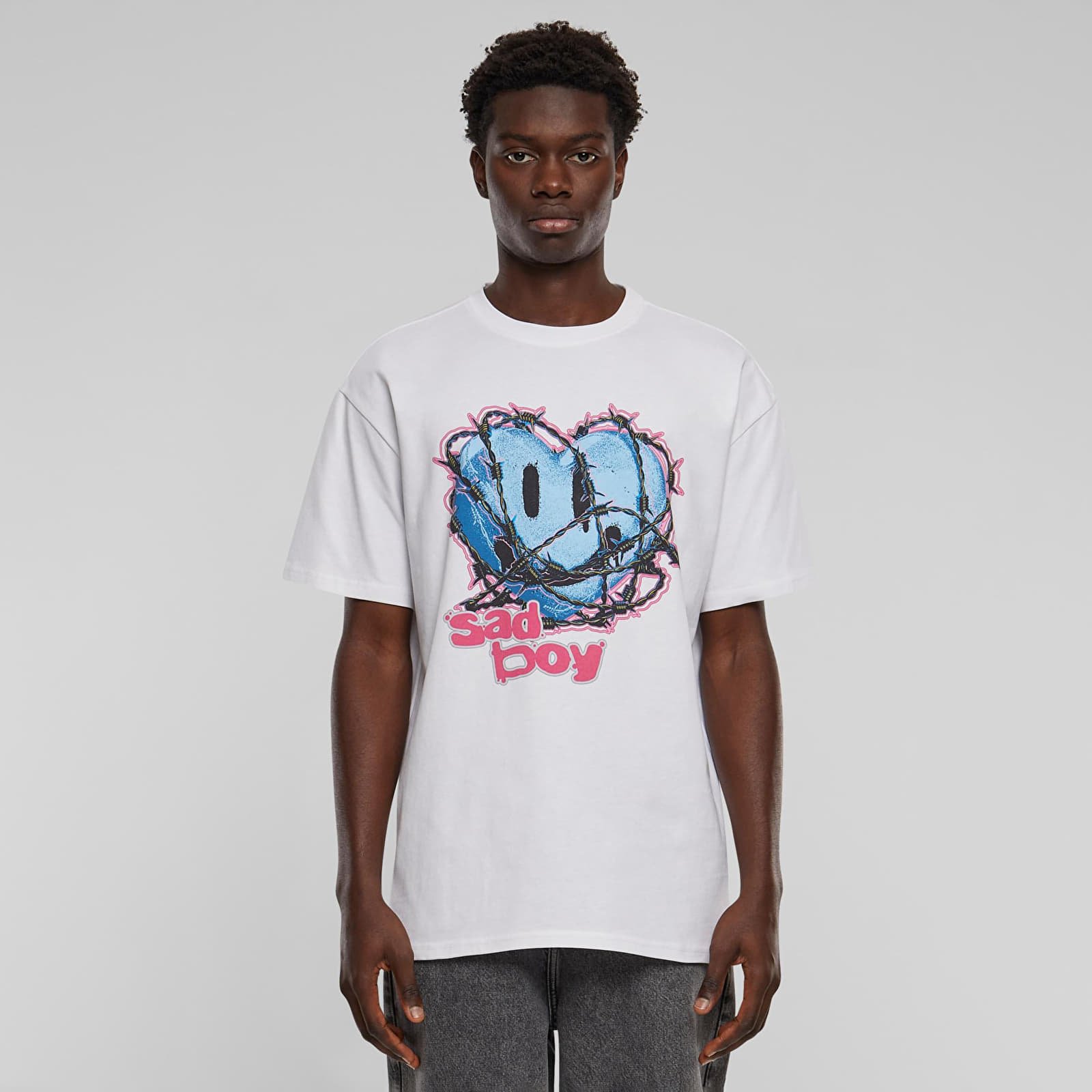 Trička Urban Classics Sad Boy Heavy Oversize Tee White