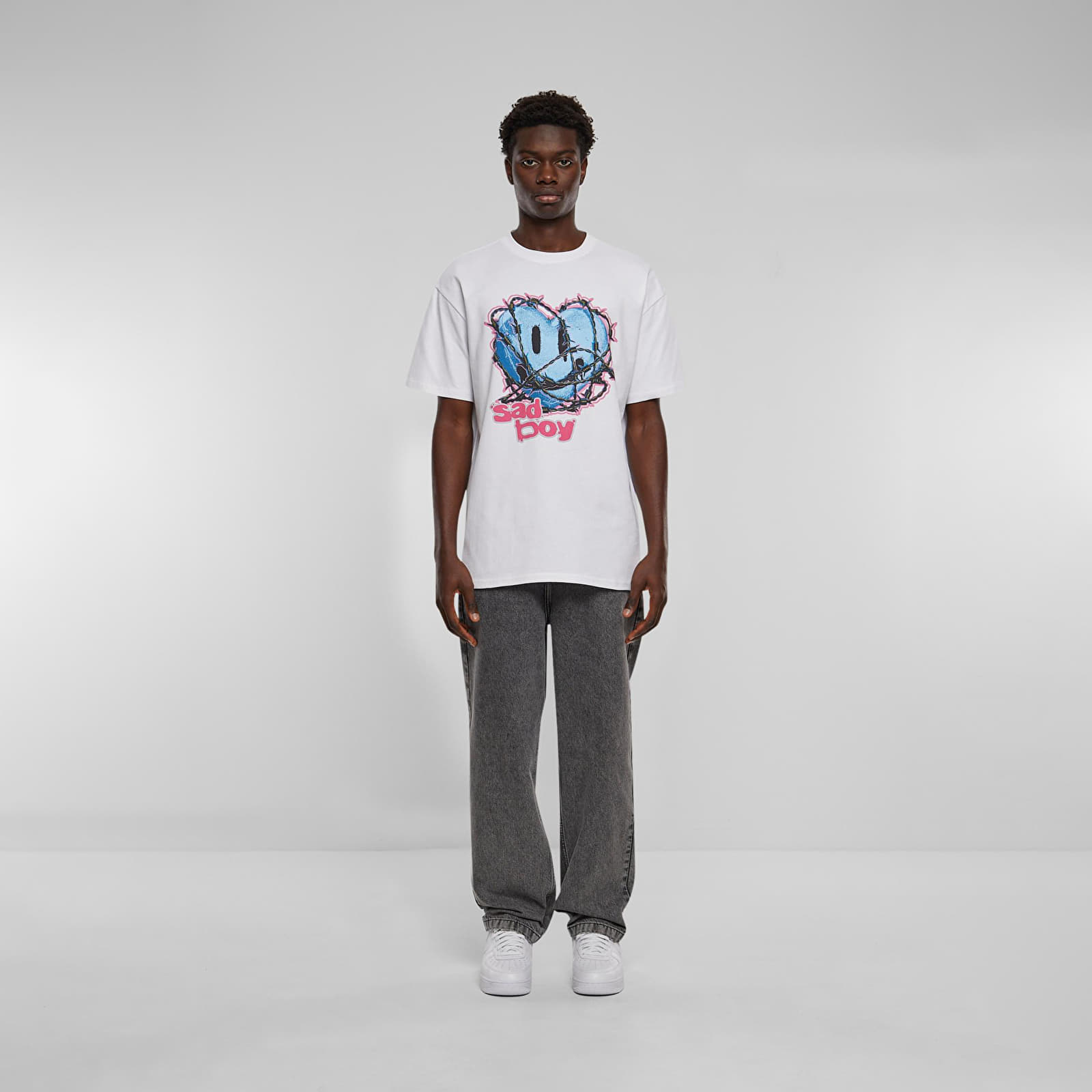 Trička Urban Classics Sad Boy Heavy Oversize Tee White