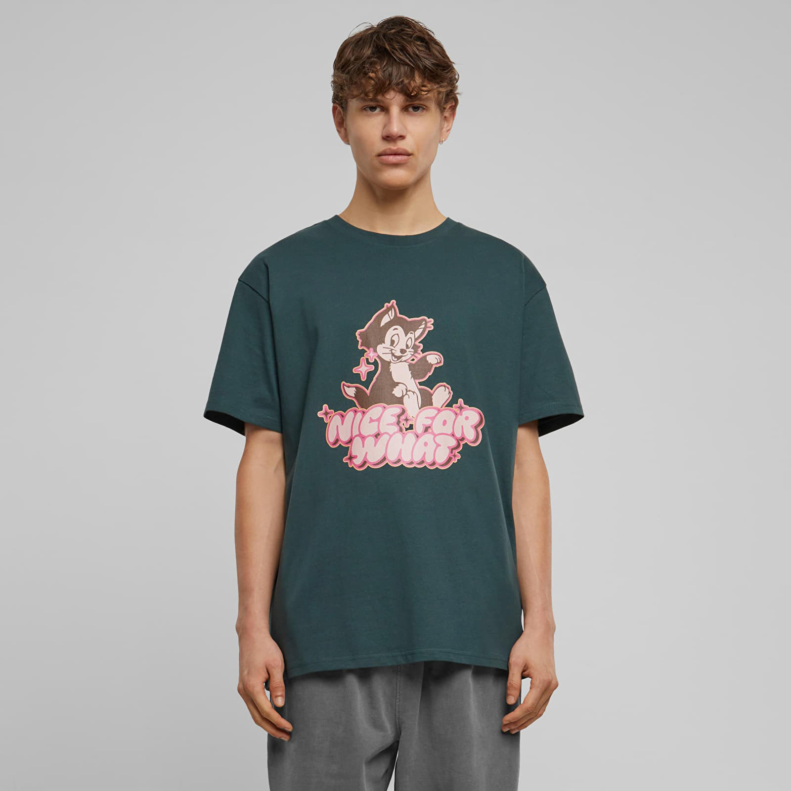 T-shirts Urban Classics Nice for what Heavy Oversize Tee Bottle Green