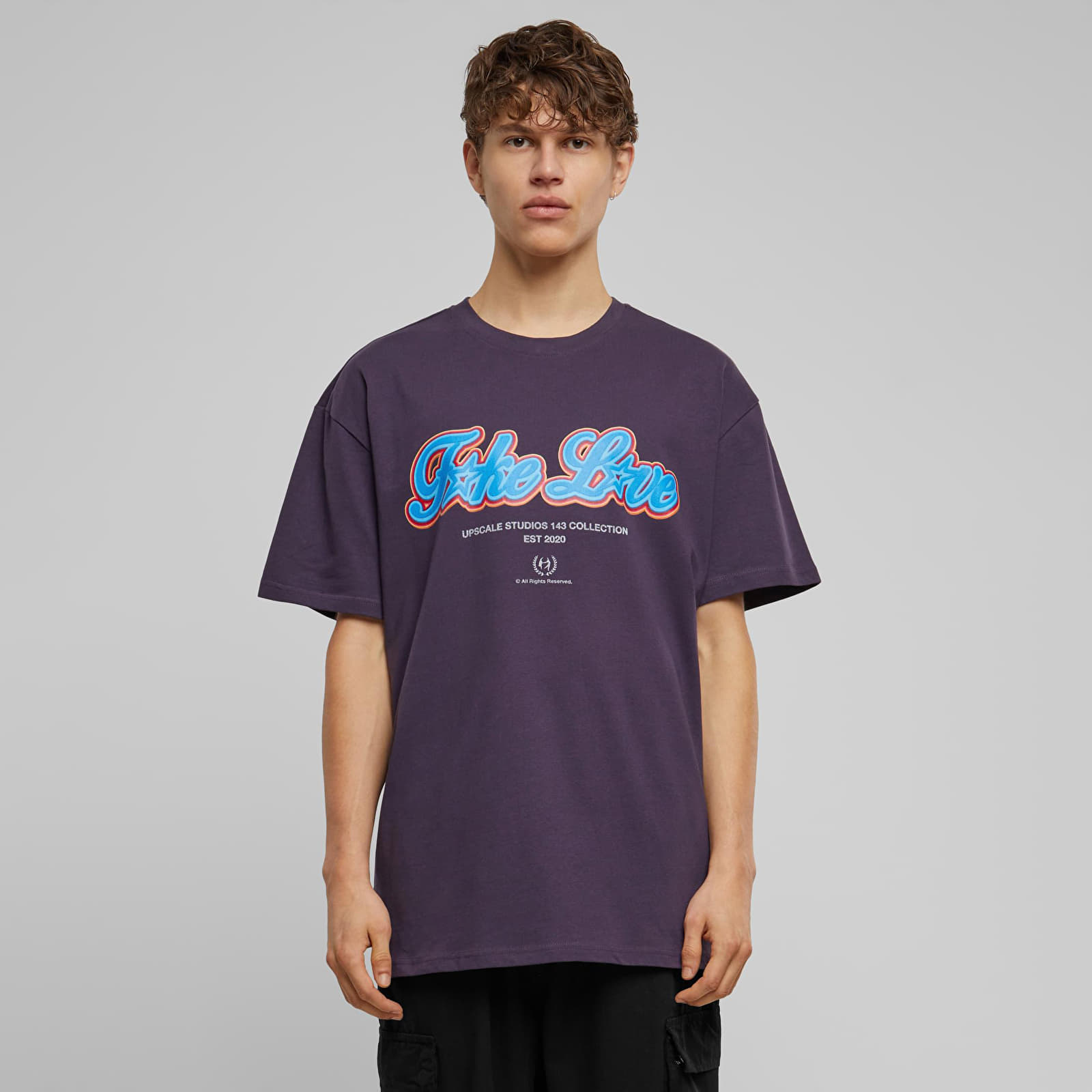 Μπλούζες Urban Classics F*ke L*ve Heavy Oversize Tee Purple Night