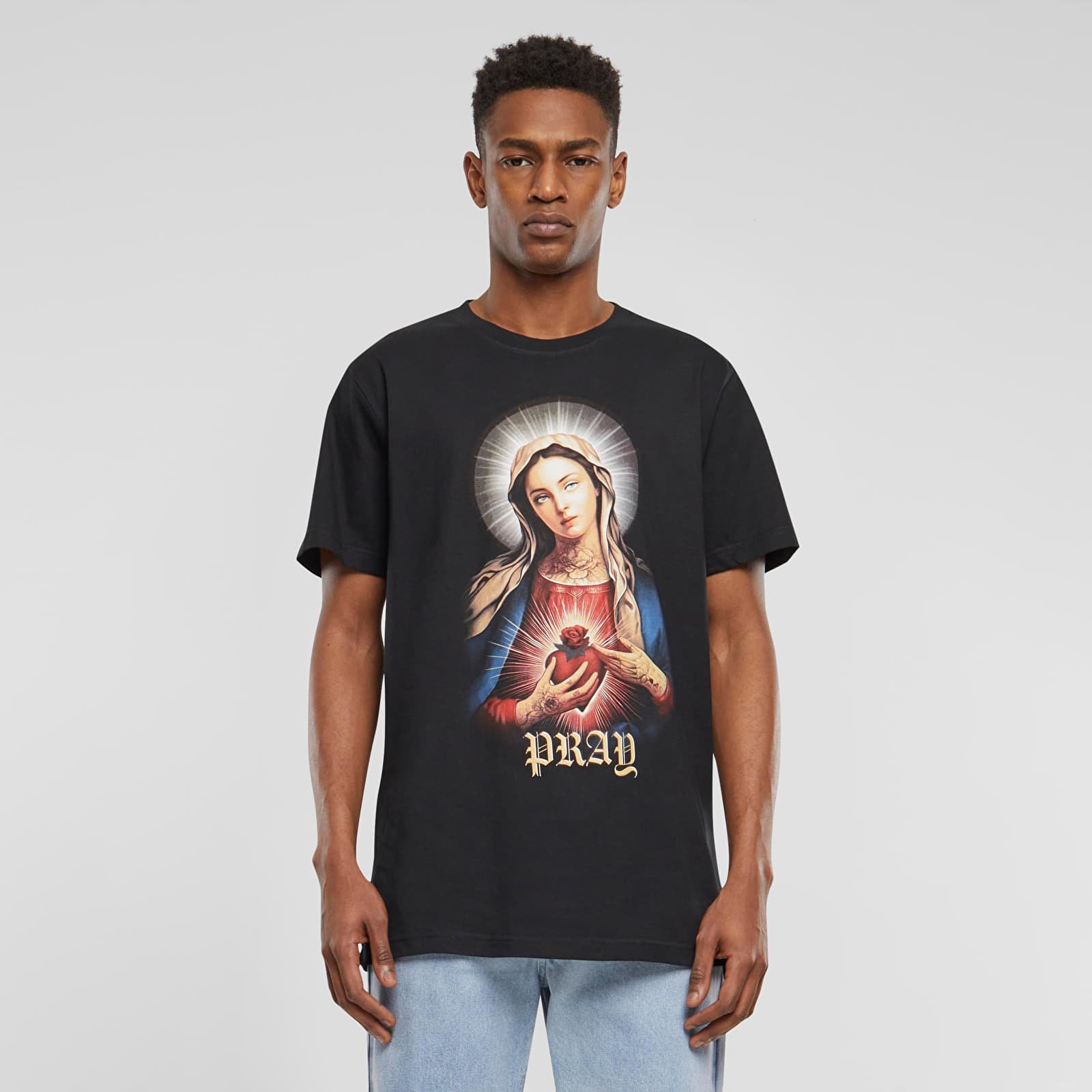 Trička Urban Classics Praying Mary Tee Black