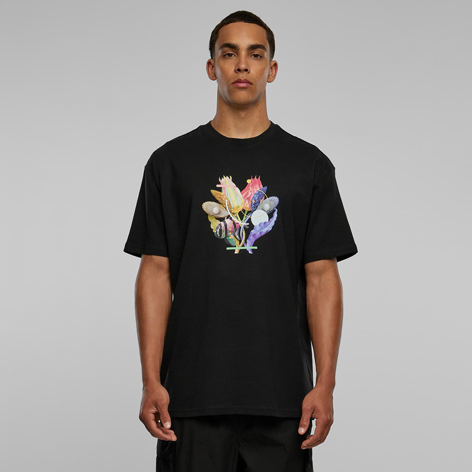 Trička Urban Classics Coral Oversize Tee Black