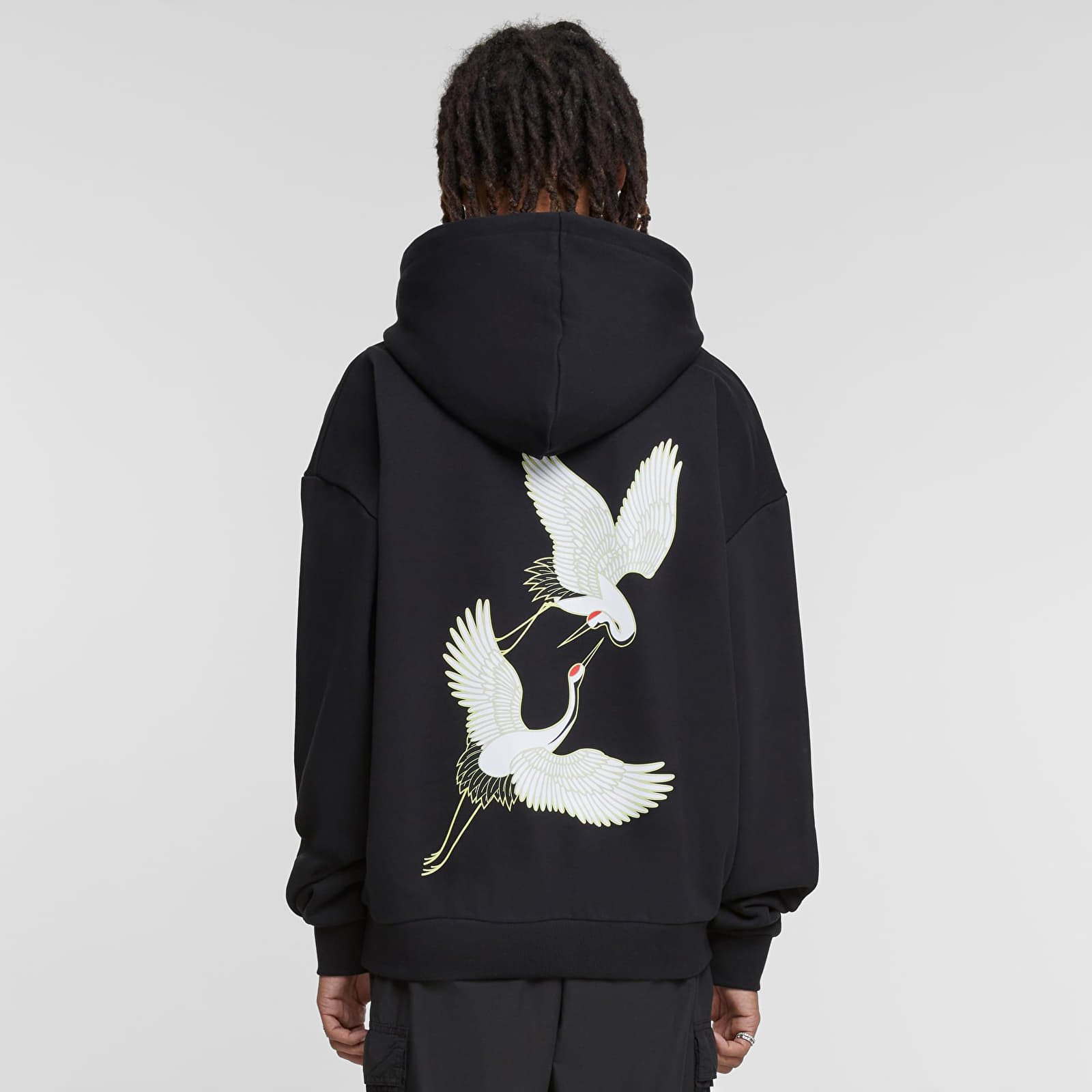 Mikiny Urban Classics Fortune Cranes Ultra Heavy Oversize Hoodie Black