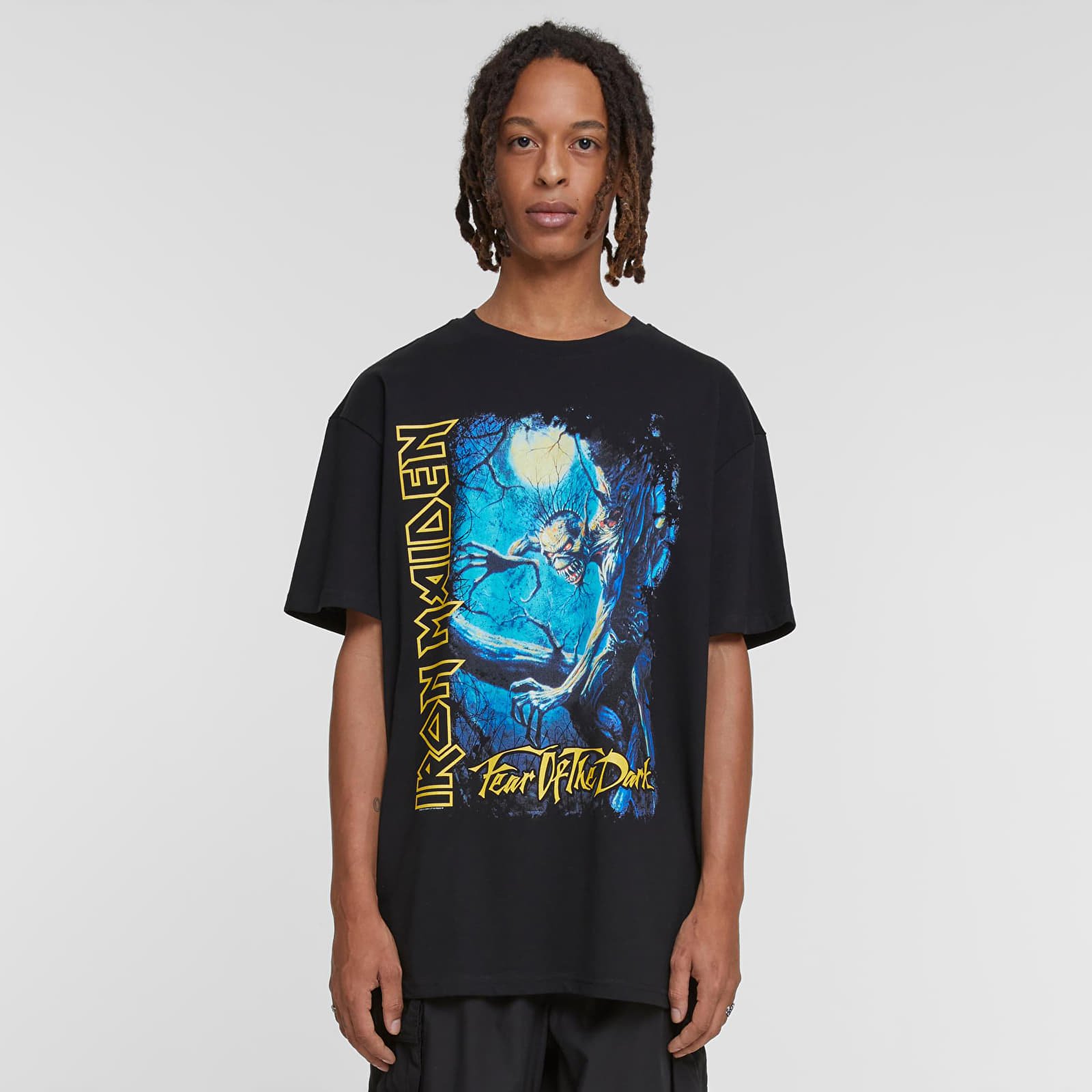 Magliette Urban Classics Upscale x Iron Maiden Fear of the dark Heavy Oversize Tee Black