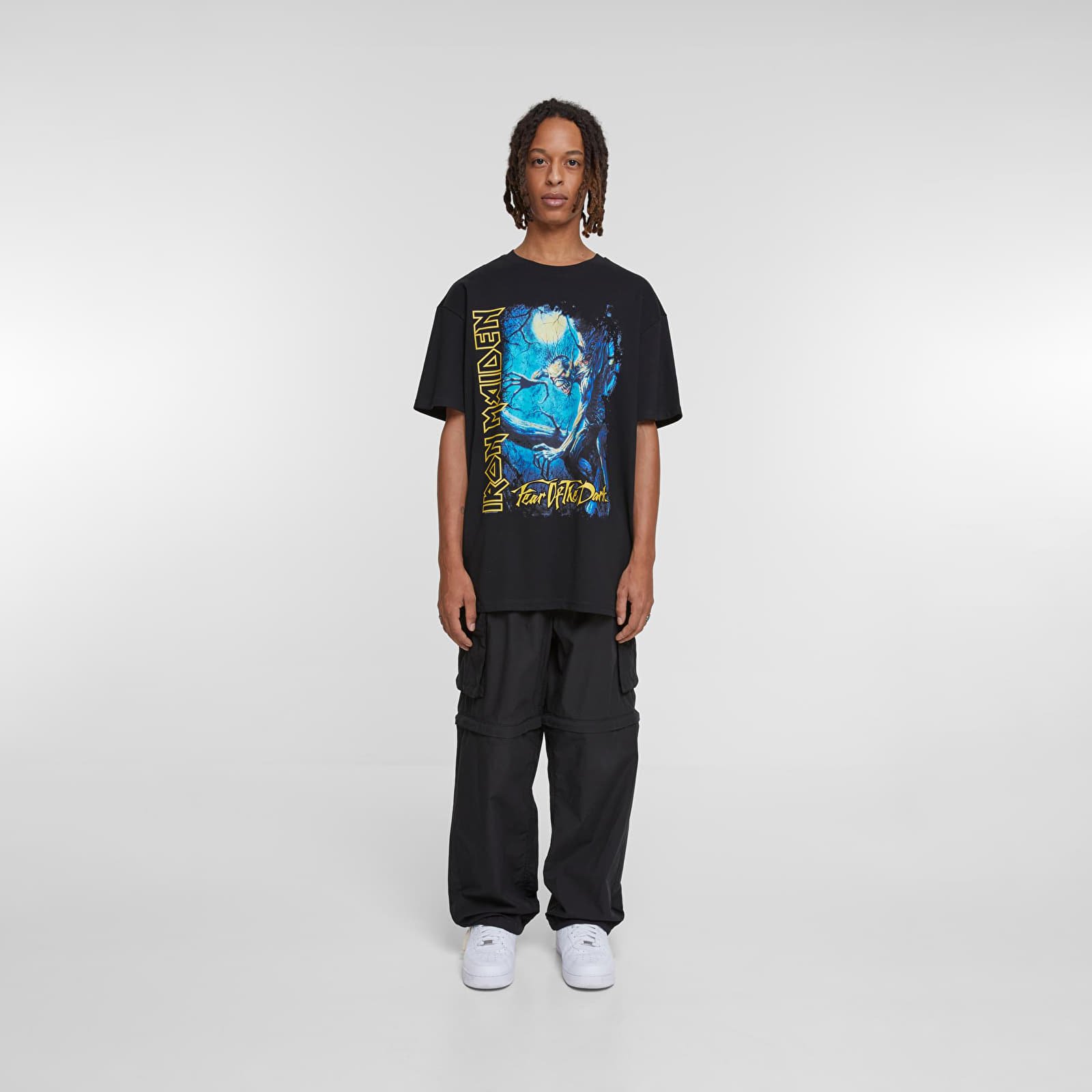 Tricouri  Urban Classics Upscale x Iron Maiden Fear of the dark Heavy Oversize Tee Black