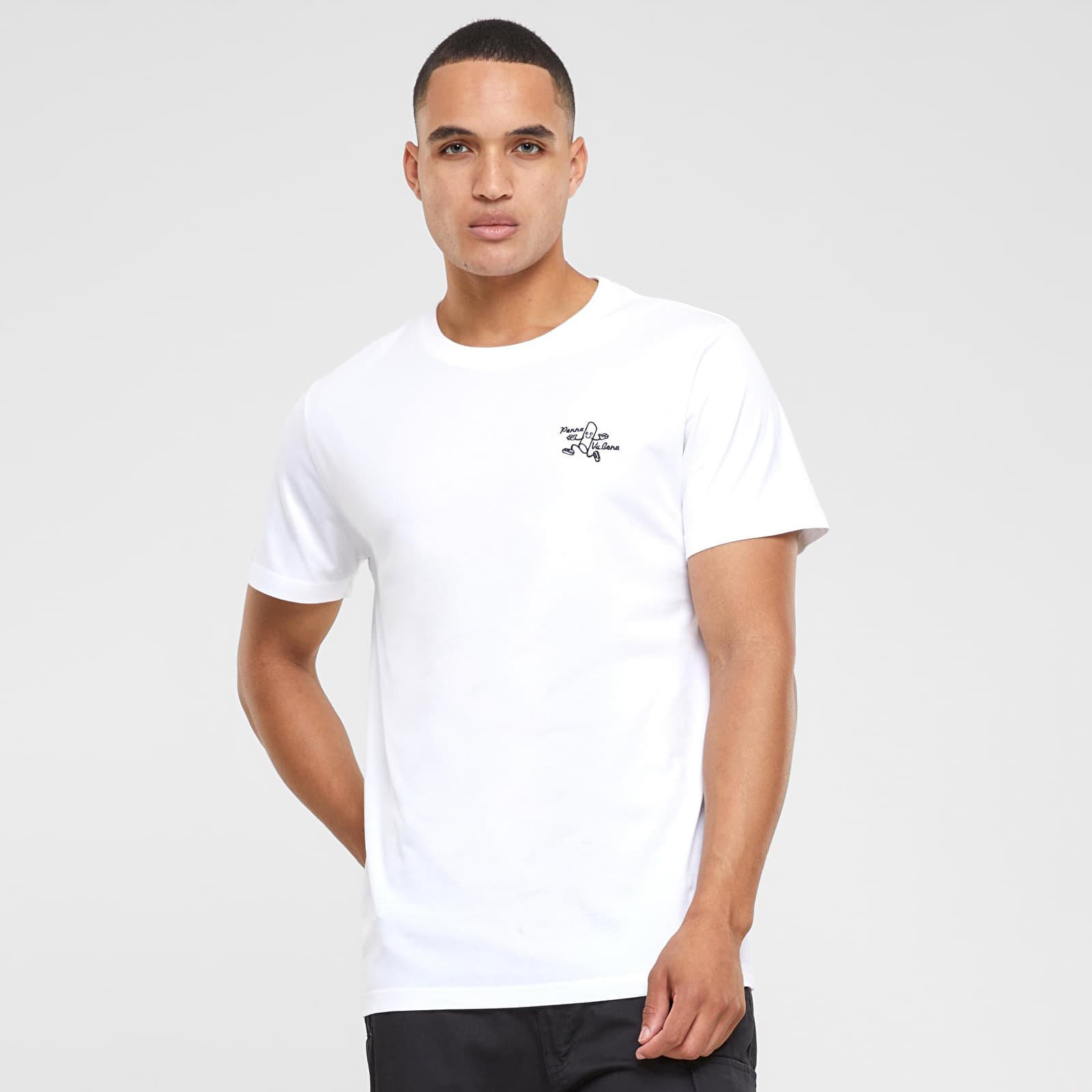T-shirts Urban Classics Penne Va Bene Tee EMB White