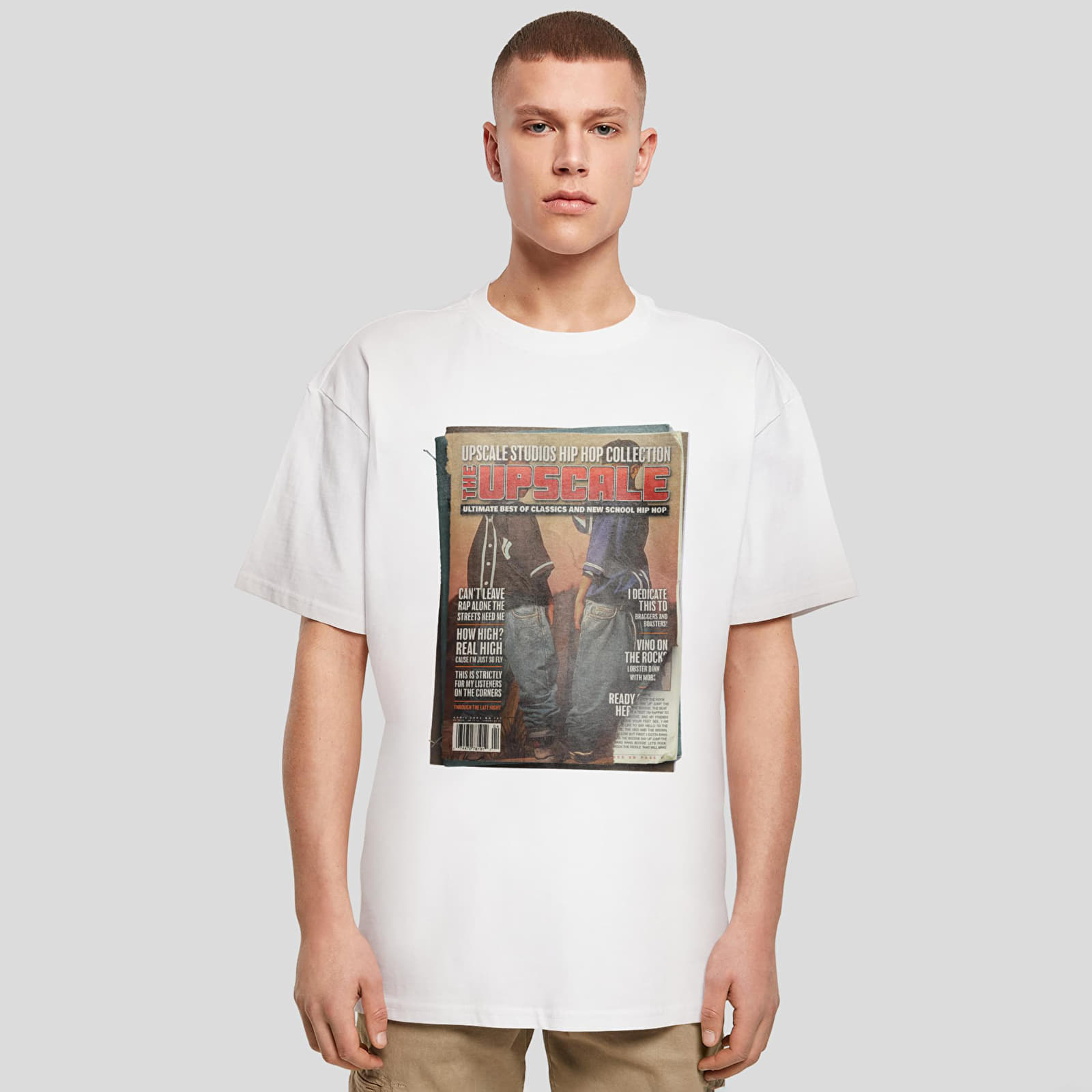 T-shirts Urban Classics Upscale Magazine Oversize Tee White