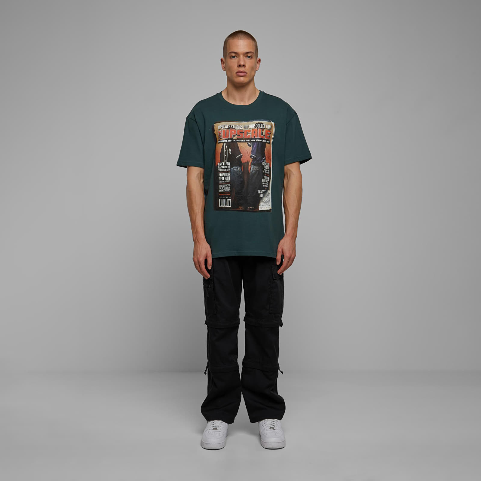Magliette Urban Classics Upscale Magazine Oversize Tee Bottle Green