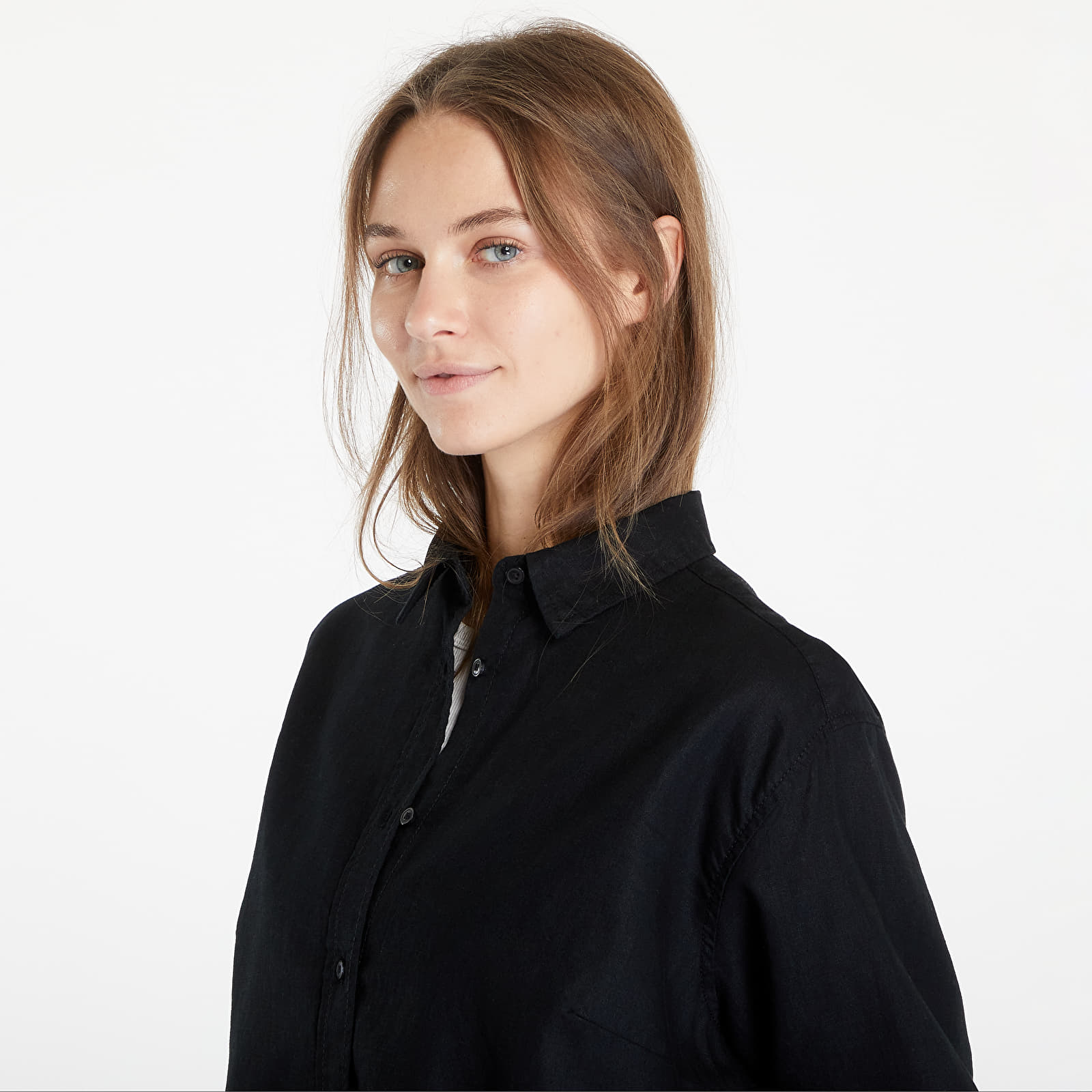 Skjorter Urban Classics Ladies Linen Mixed Oversized Shirt Black