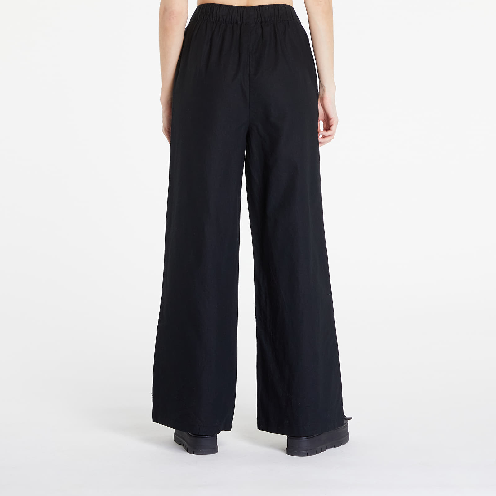 Jeans and trousers Urban Classics Ladies Linen Mixed Wide Pants Black