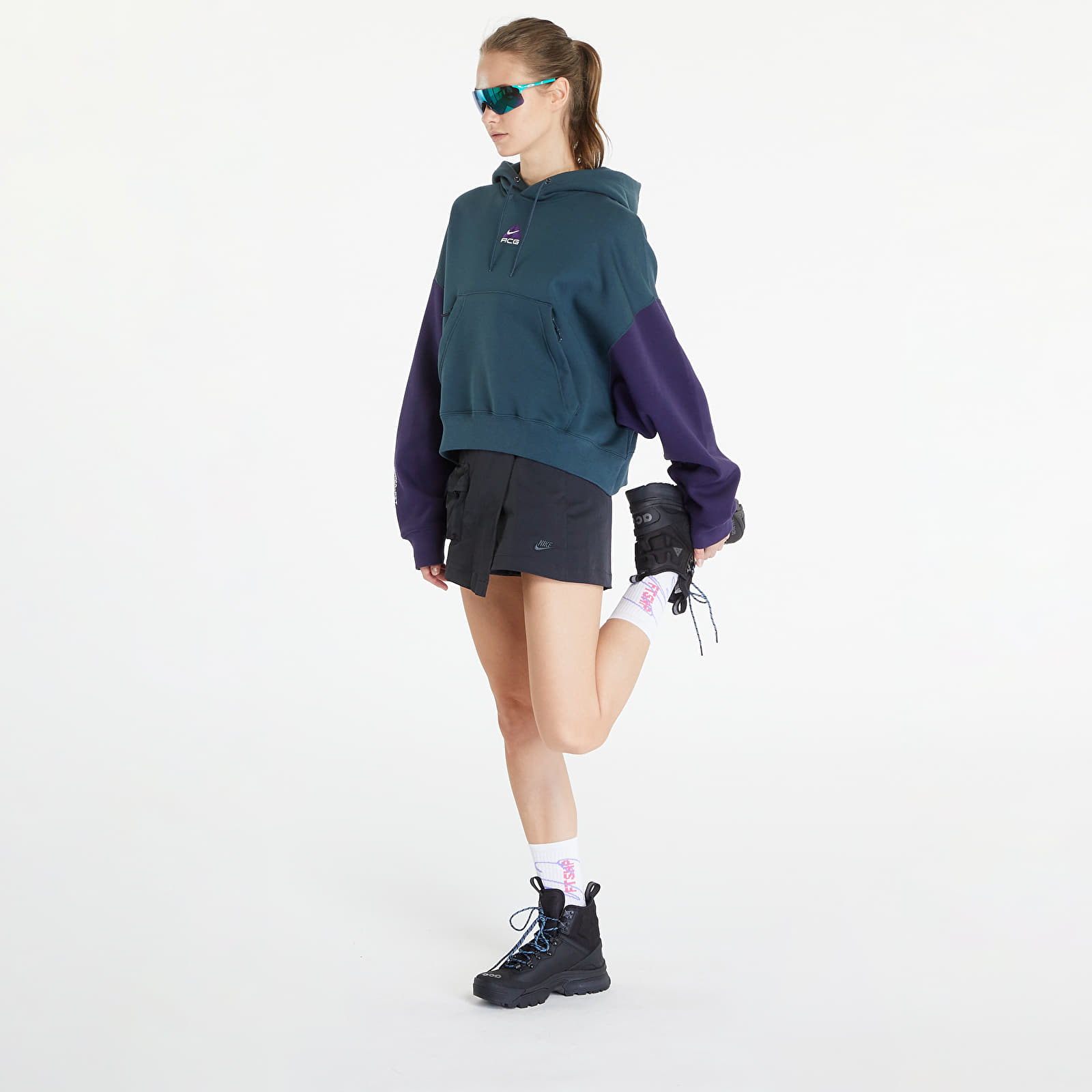 Hoodies and sweatshirts Nike ACG Therma-FIT Women's "Tuff Knit" Fleece Hoodie Deep Jungle/ Purple Ink/ Summit White