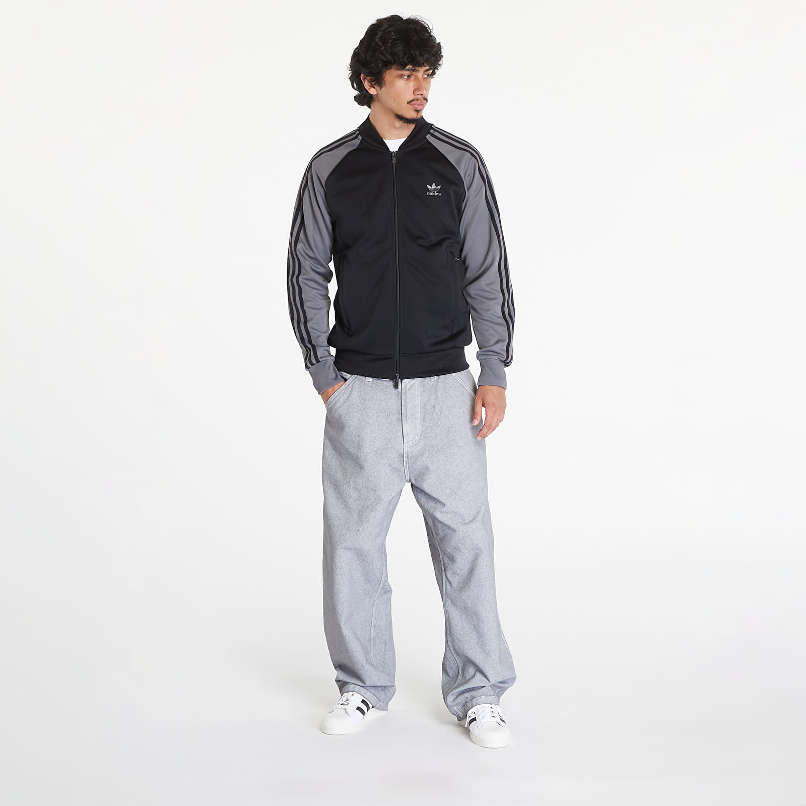 Heren sweatshirts adidas Sst Track Top Black/ Grey Four