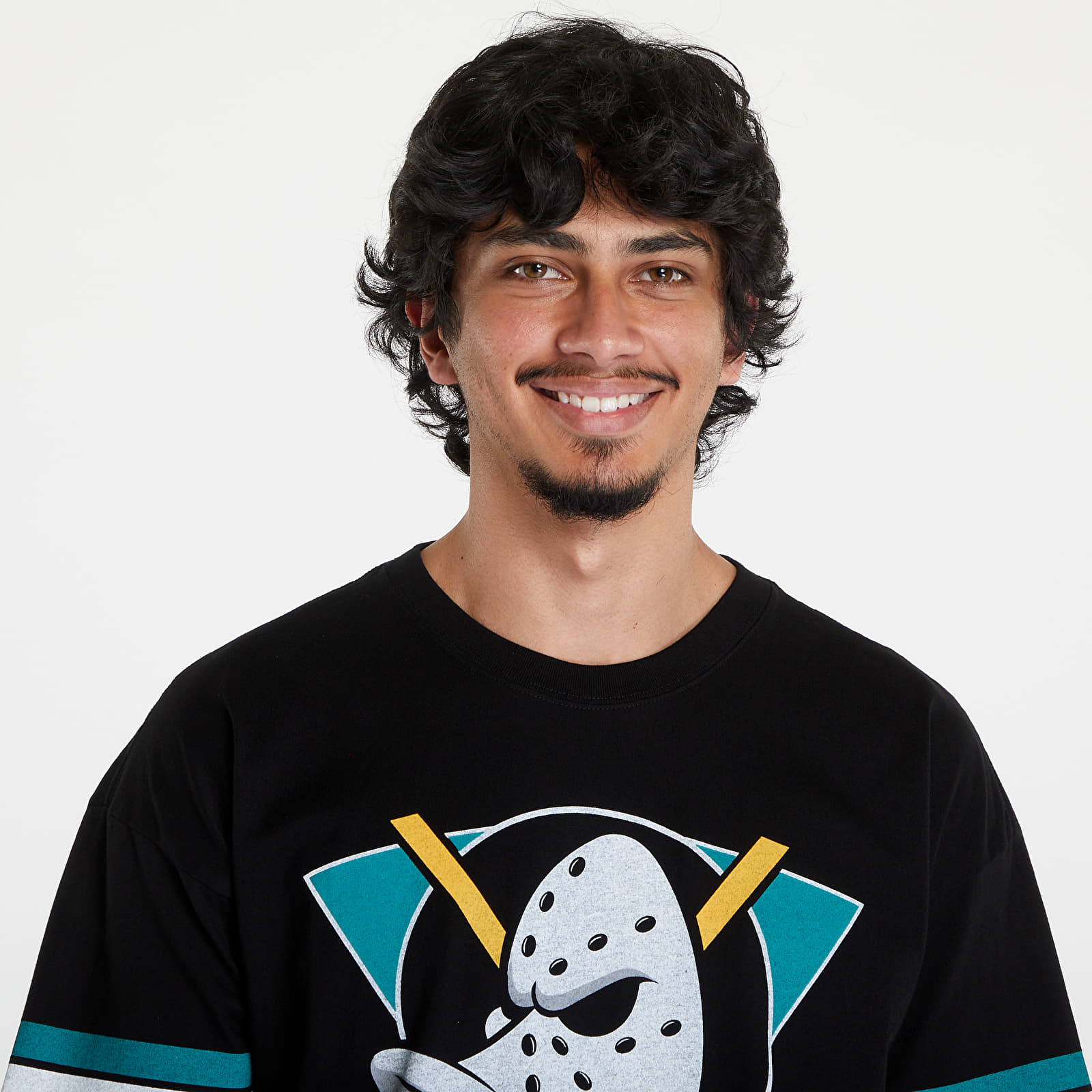 Trička Mitchell & Ness NHL Fashion Oversized SS Tee Vintage Logo Anaheim Ducks Black