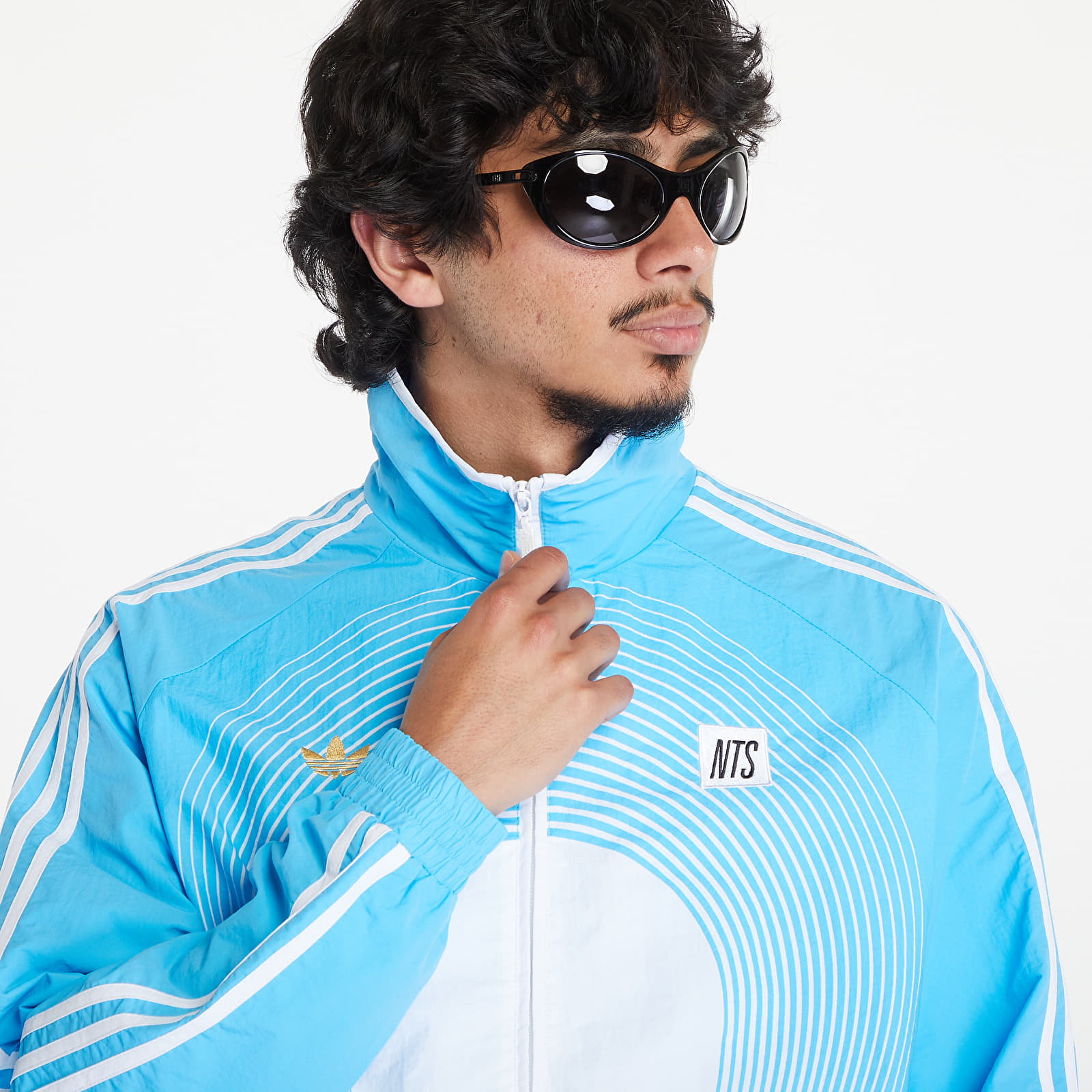 Kurtki męskie adidas x NTS Radio Allover Tracktop Sky Rush