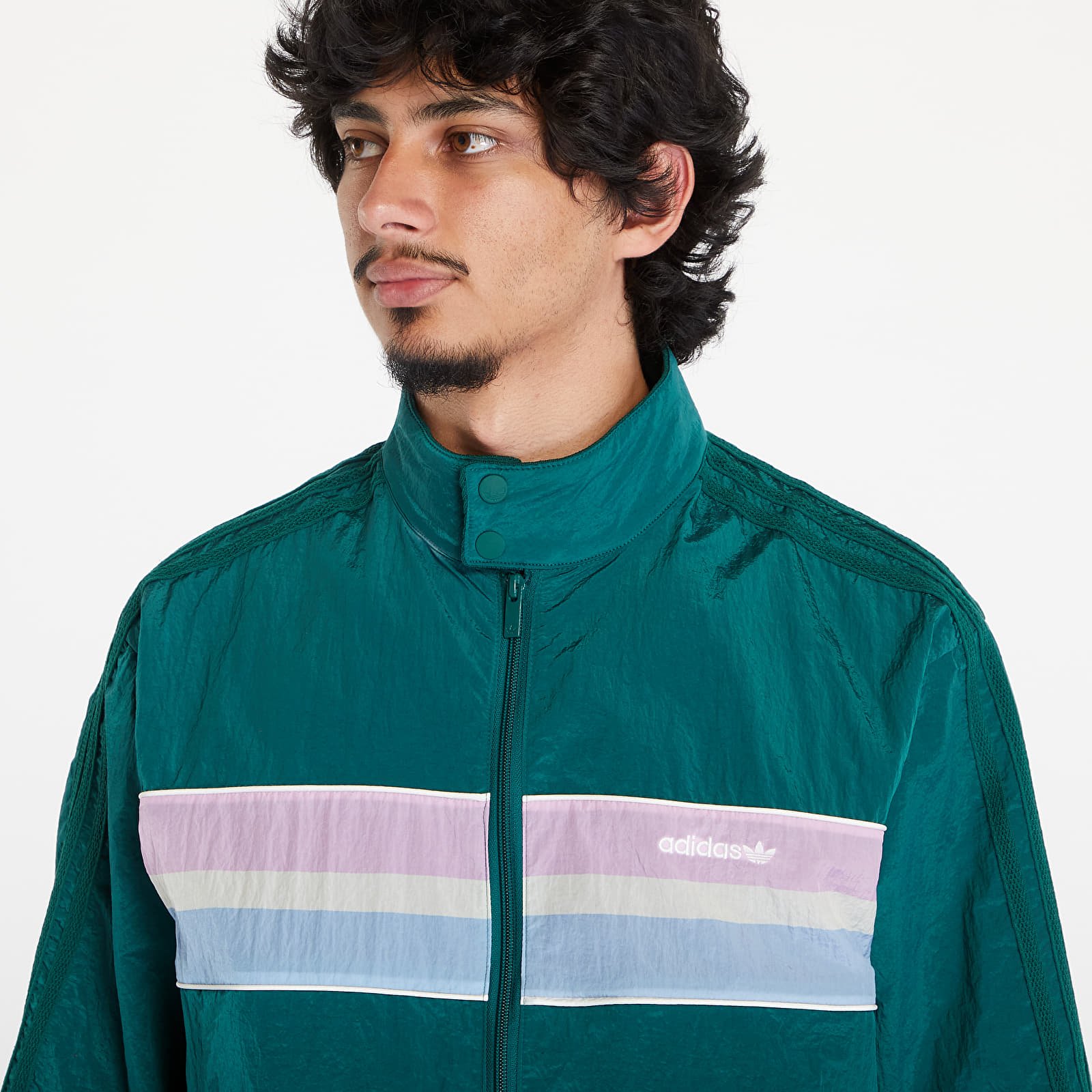 Pánské bundy adidas 80S Woven Tracktop Collegiate Green