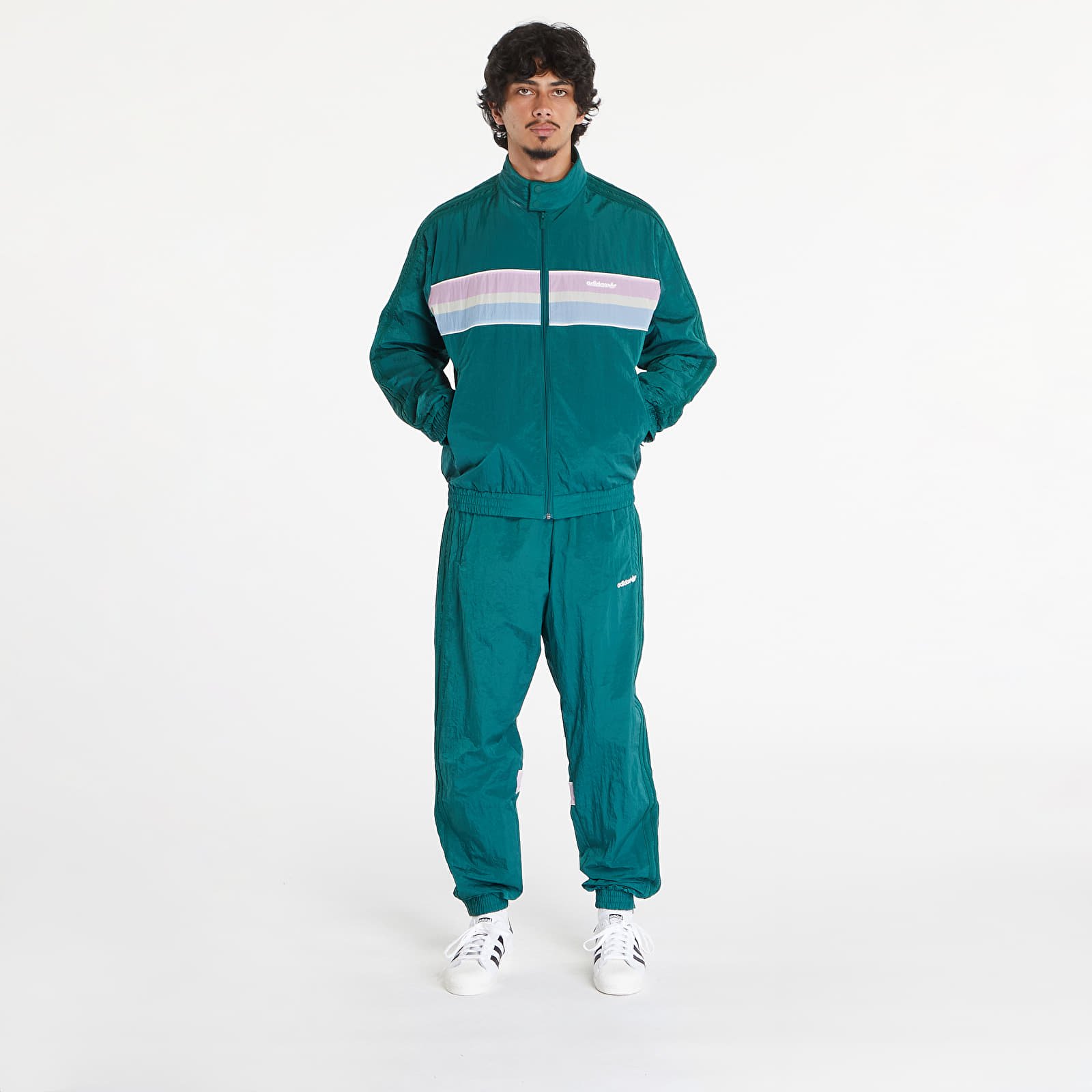 Pánské bundy adidas 80S Woven Tracktop Collegiate Green