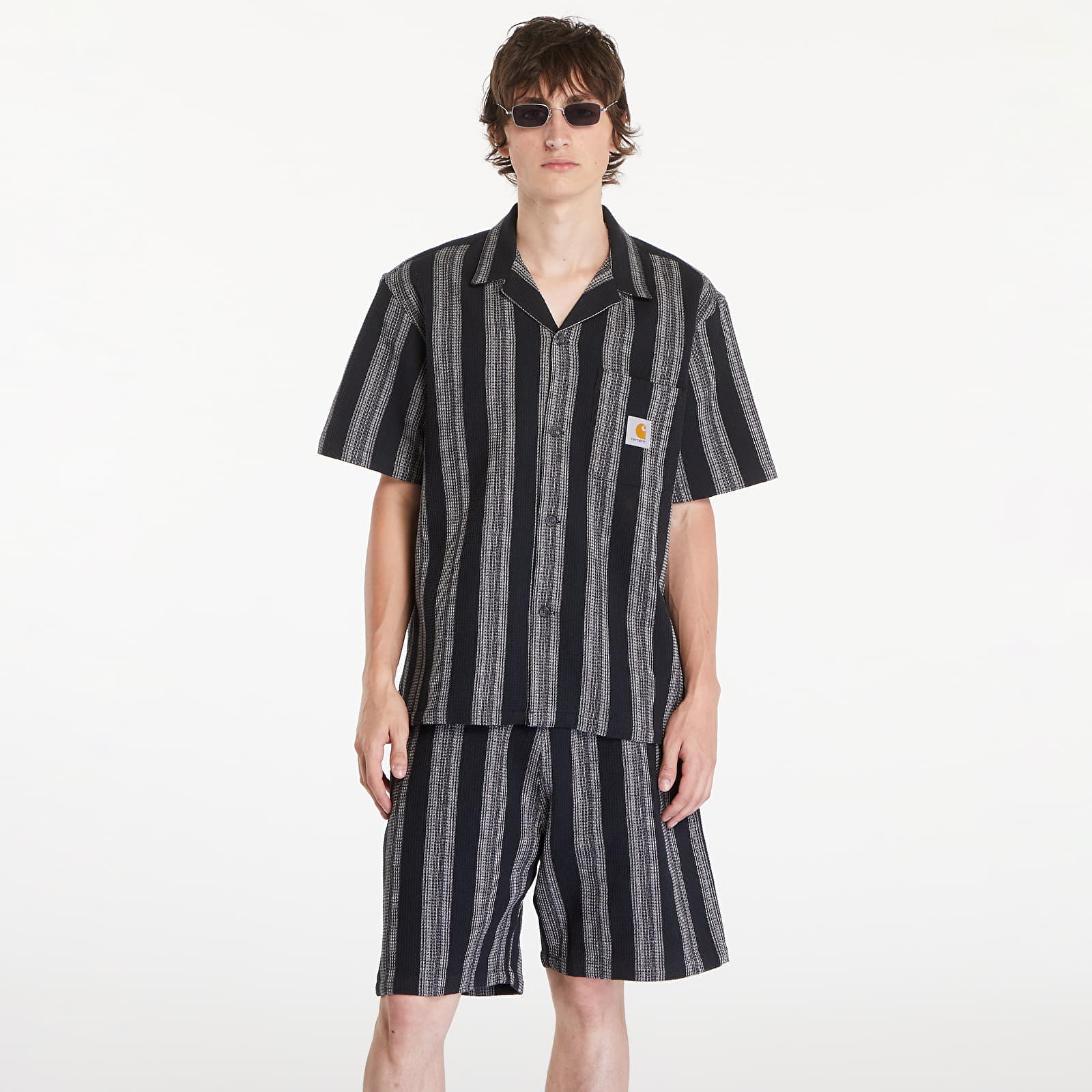 Men's shirts Carhartt WIP Short Sleeve Dodson Shirt UNISEX Dodson Stripe/ Black