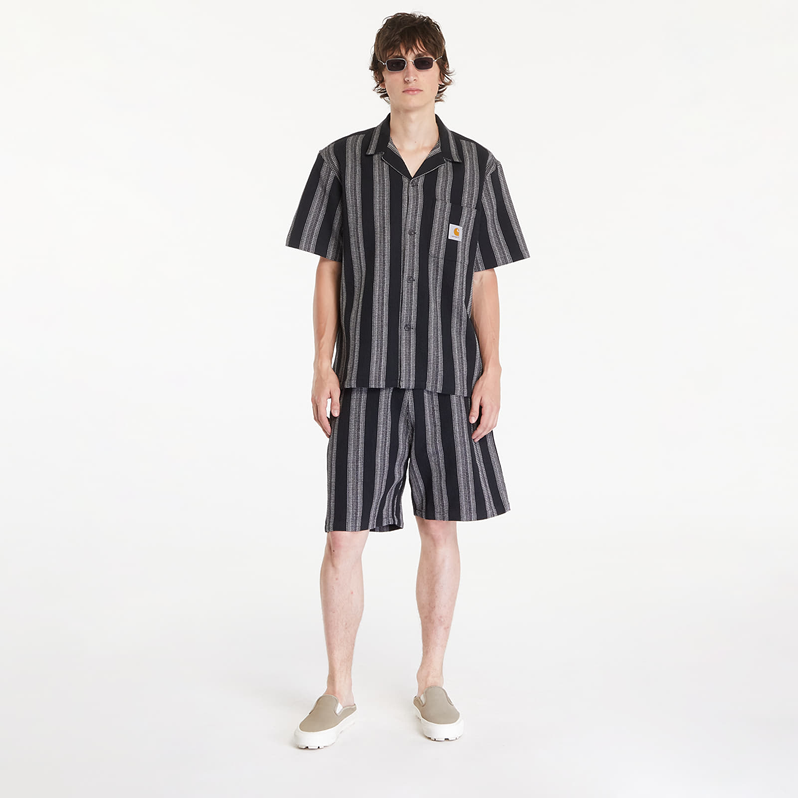 Men's shirts Carhartt WIP Short Sleeve Dodson Shirt UNISEX Dodson Stripe/ Black