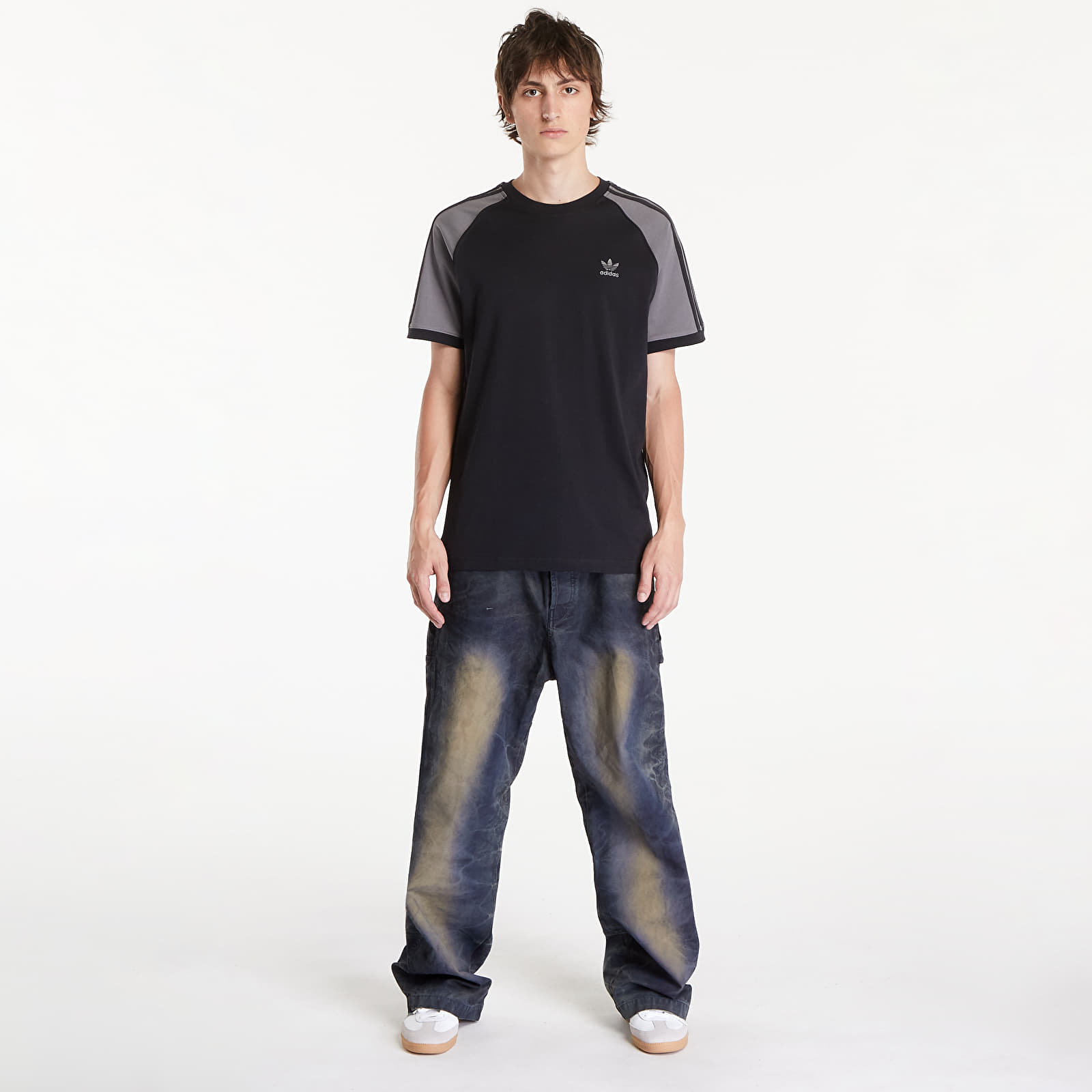 Muške majice kratkih rukava adidas Cb 3-Stripes Tee Black/ Grey Four