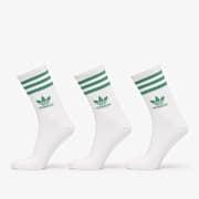 adidas Mid Cut Crew Sock 3-Pack White/ Preloved Green/ Mgh Solid Grey