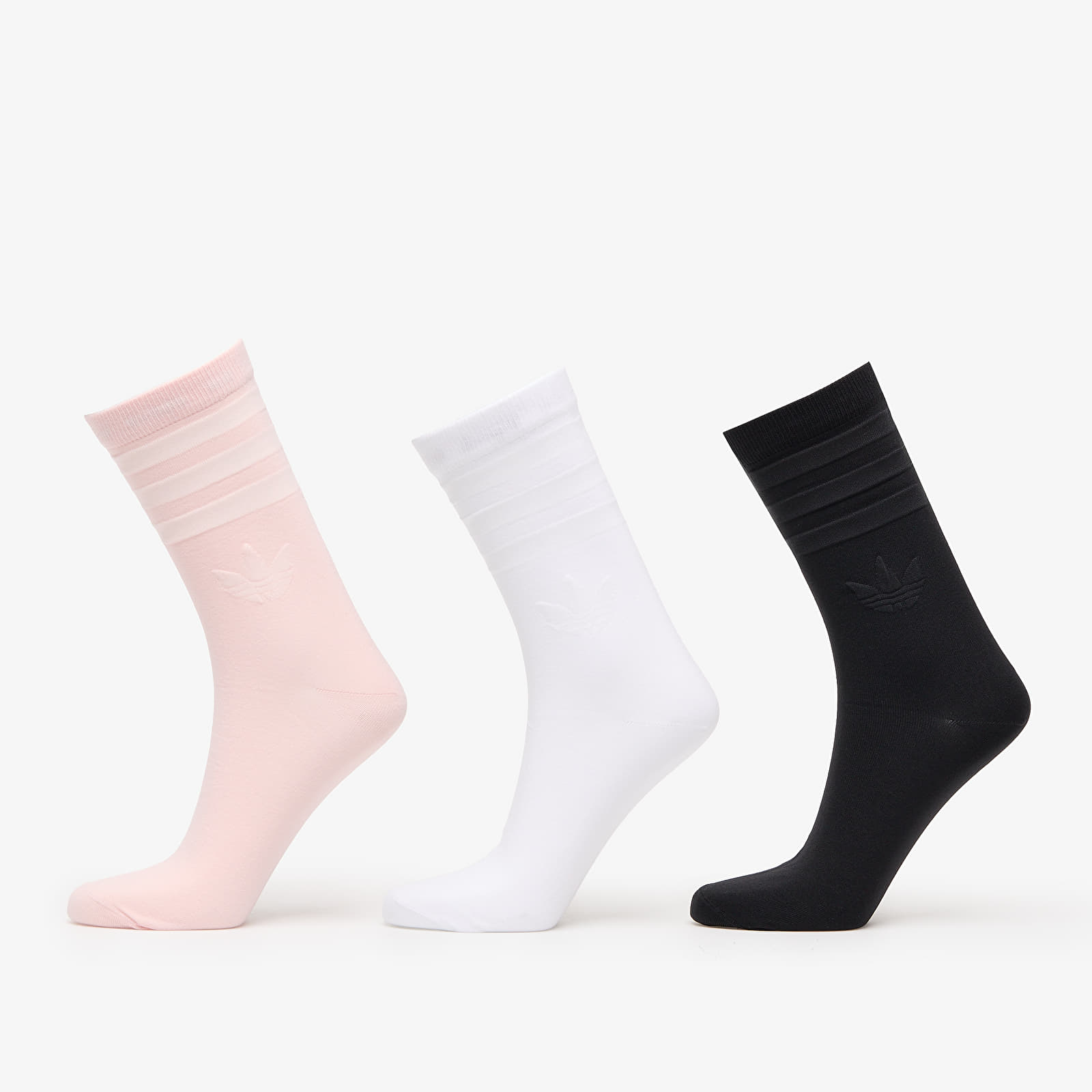 Chaussettes pour hommes adidas Crew Sock 3 Pack Black White Salmon Pink Queens