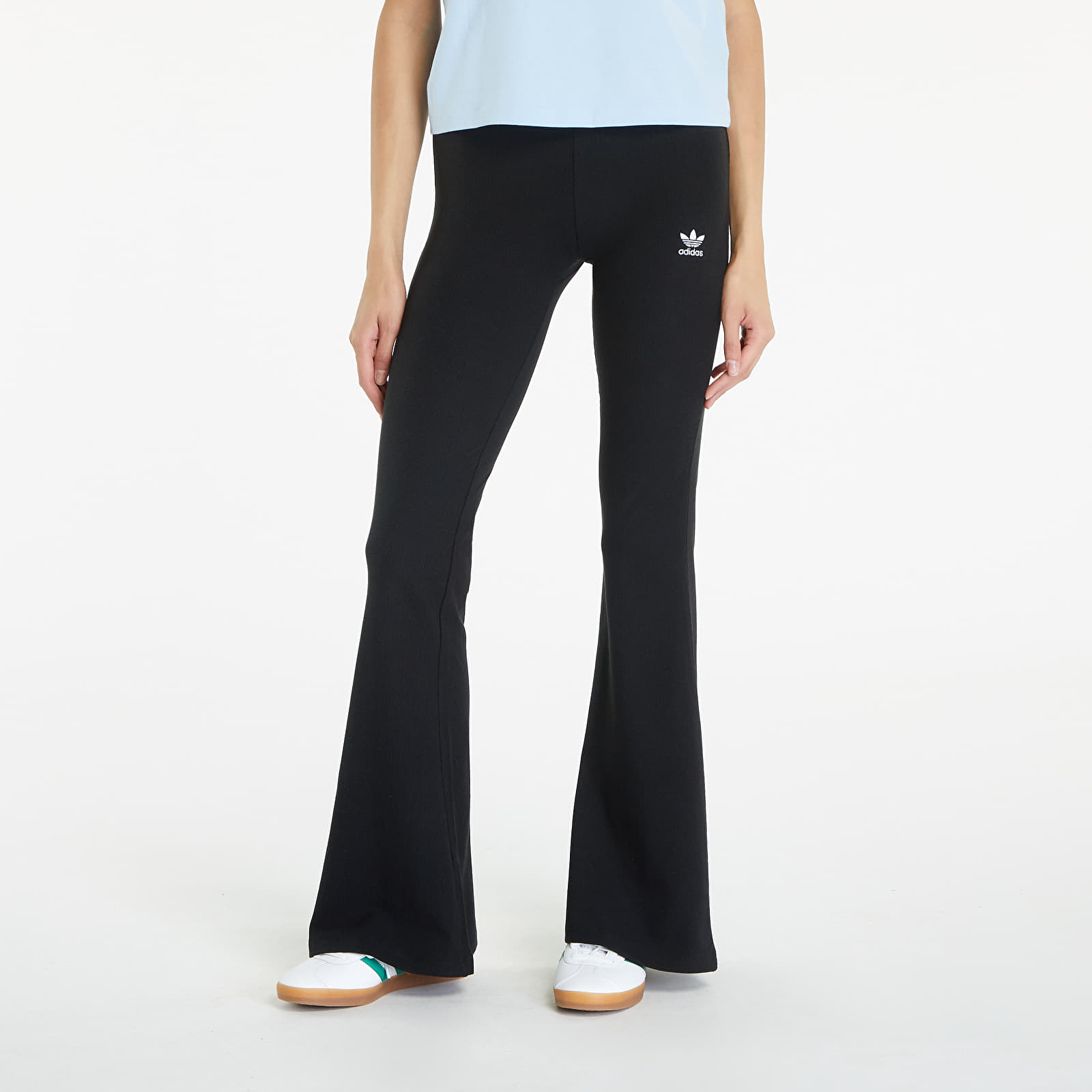 Pantalones de mujer adidas Essentials Rib Flared Leggings Black