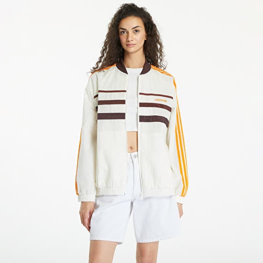 Women s jackets adidas 80S Track Top Off White Shadow Brown Queens