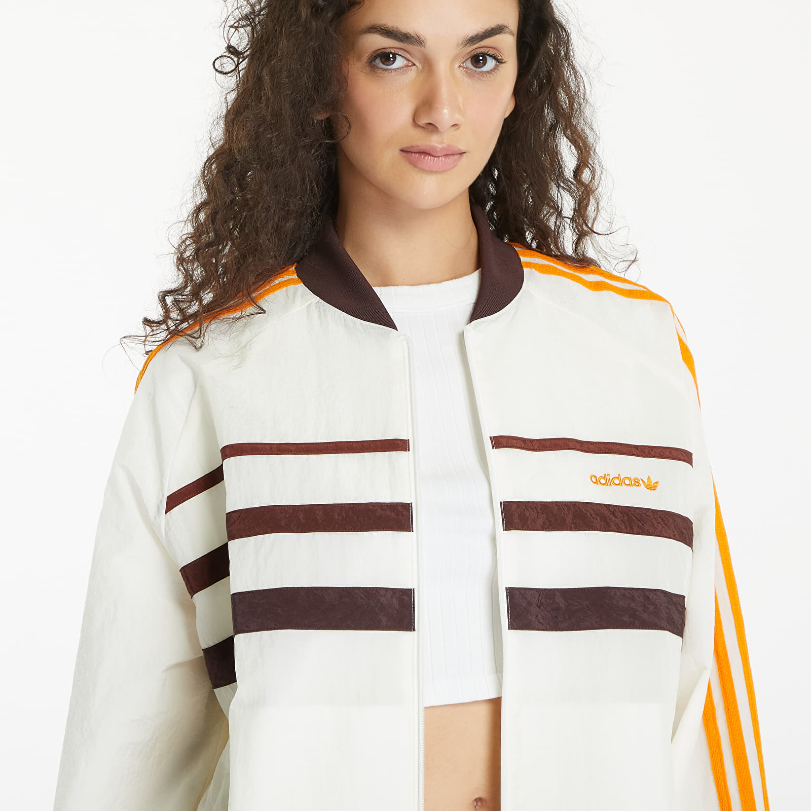 Jachete pentru femei adidas '80S Track Top Off White/ Shadow Brown